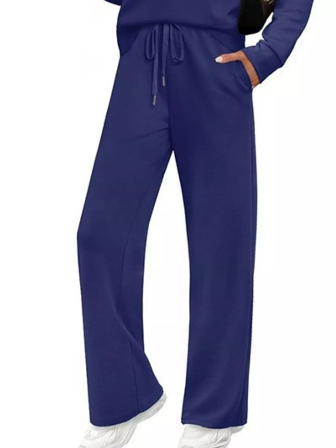 Full Size Long Sleeve Round Neck Top and Pants Set Plus Size - Salt & Stone