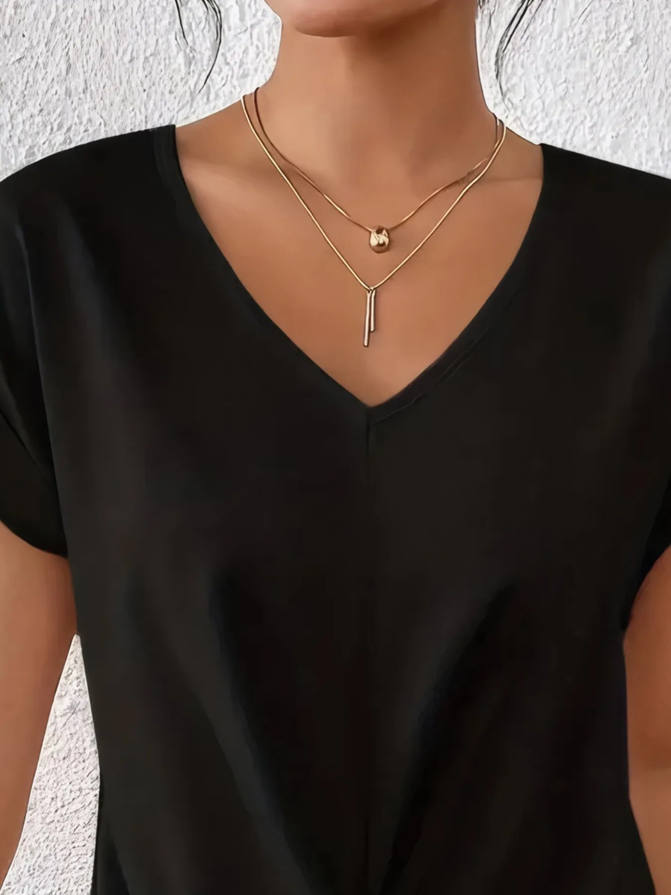 V - Neck Twist Front Top - Salt & Stone