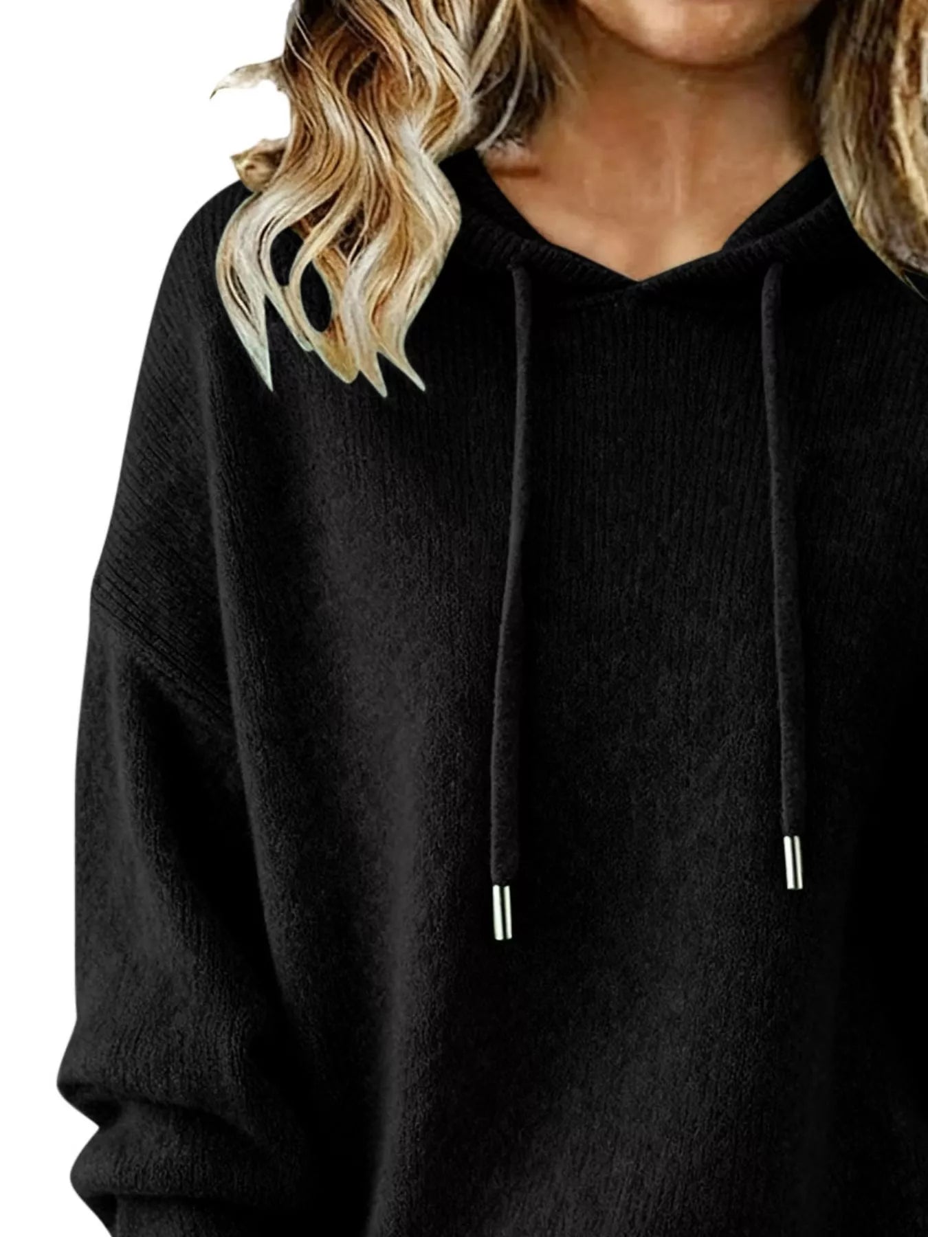 Drawstring Long Sleeve Hooded Sweater - Salt & Stone