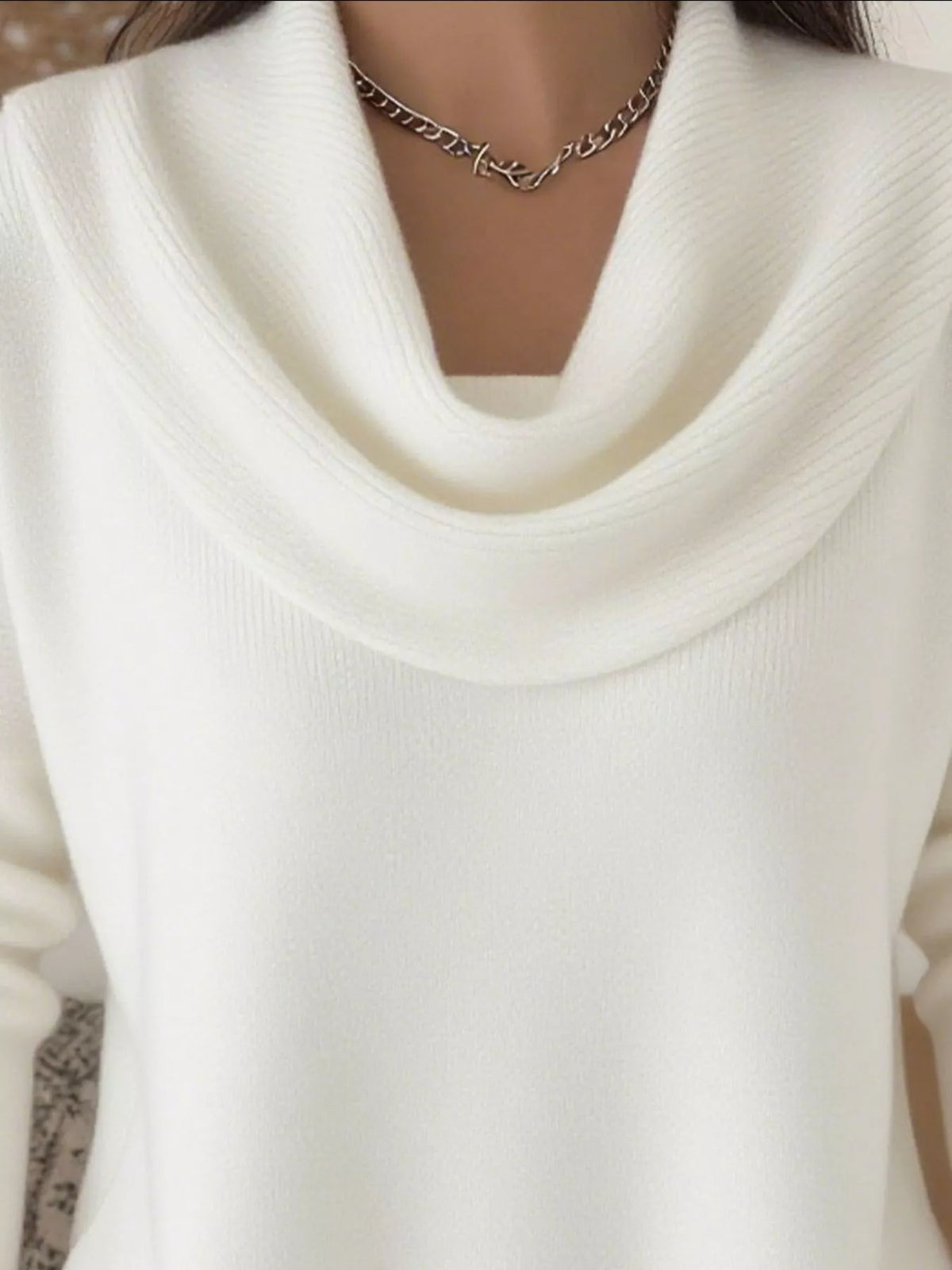 Full Size Cowl Neck Solid Color Sweater Plus Size - Salt & Stone