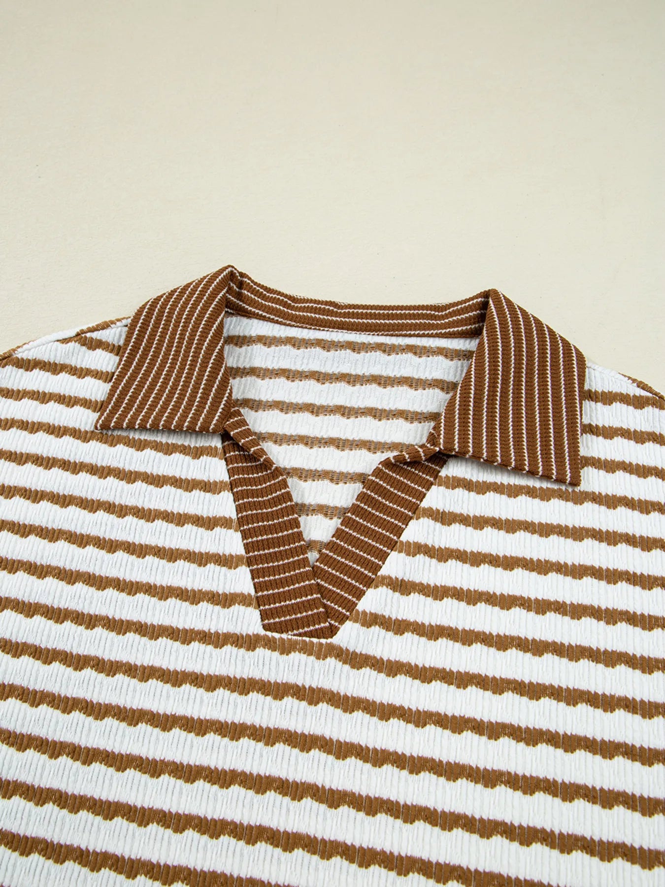 Stripe Collared Top and Drawstring Pant Set - Salt & Stone