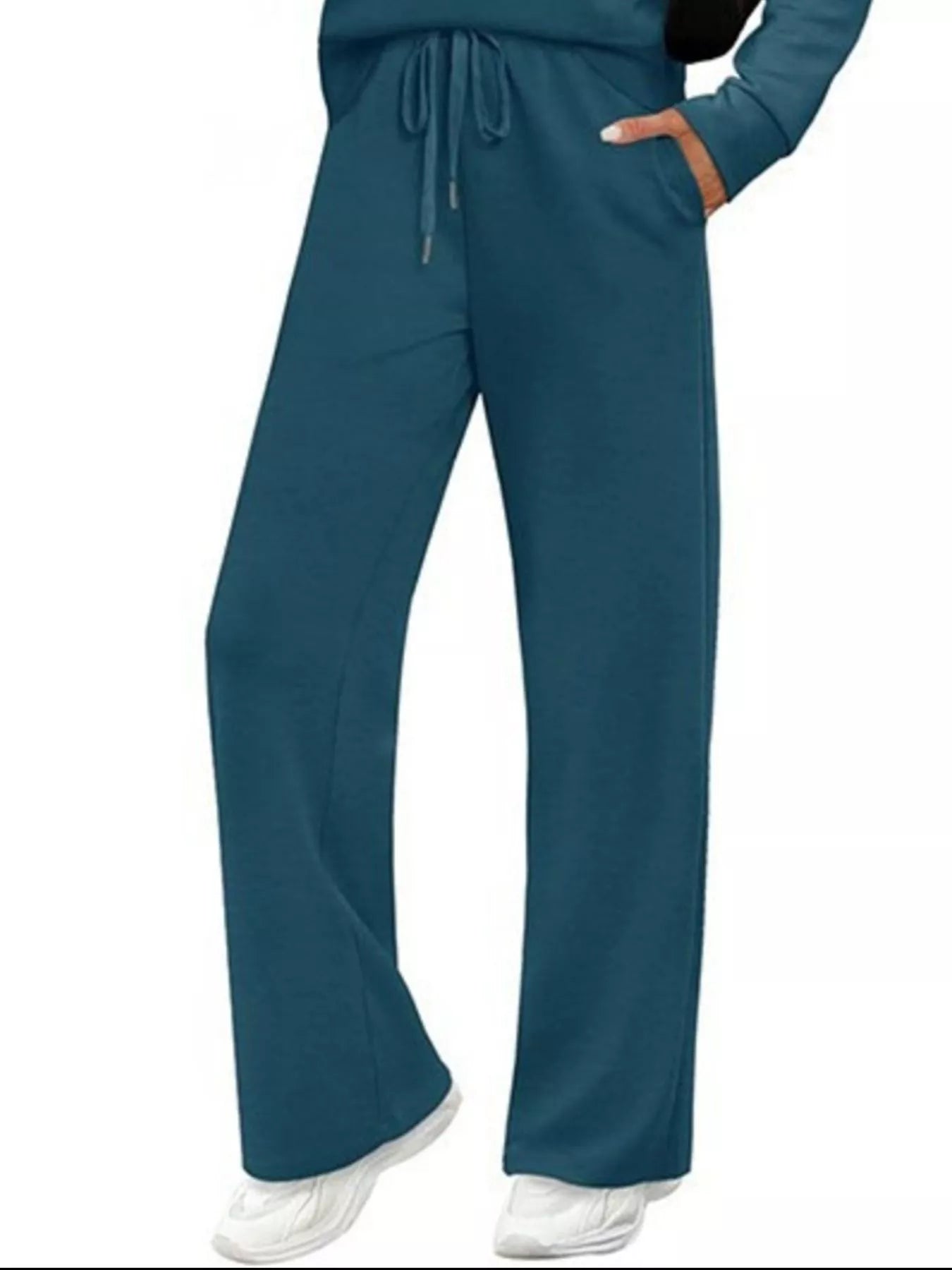 Full Size Long Sleeve Round Neck Top and Pants Set Plus Size - Salt & Stone