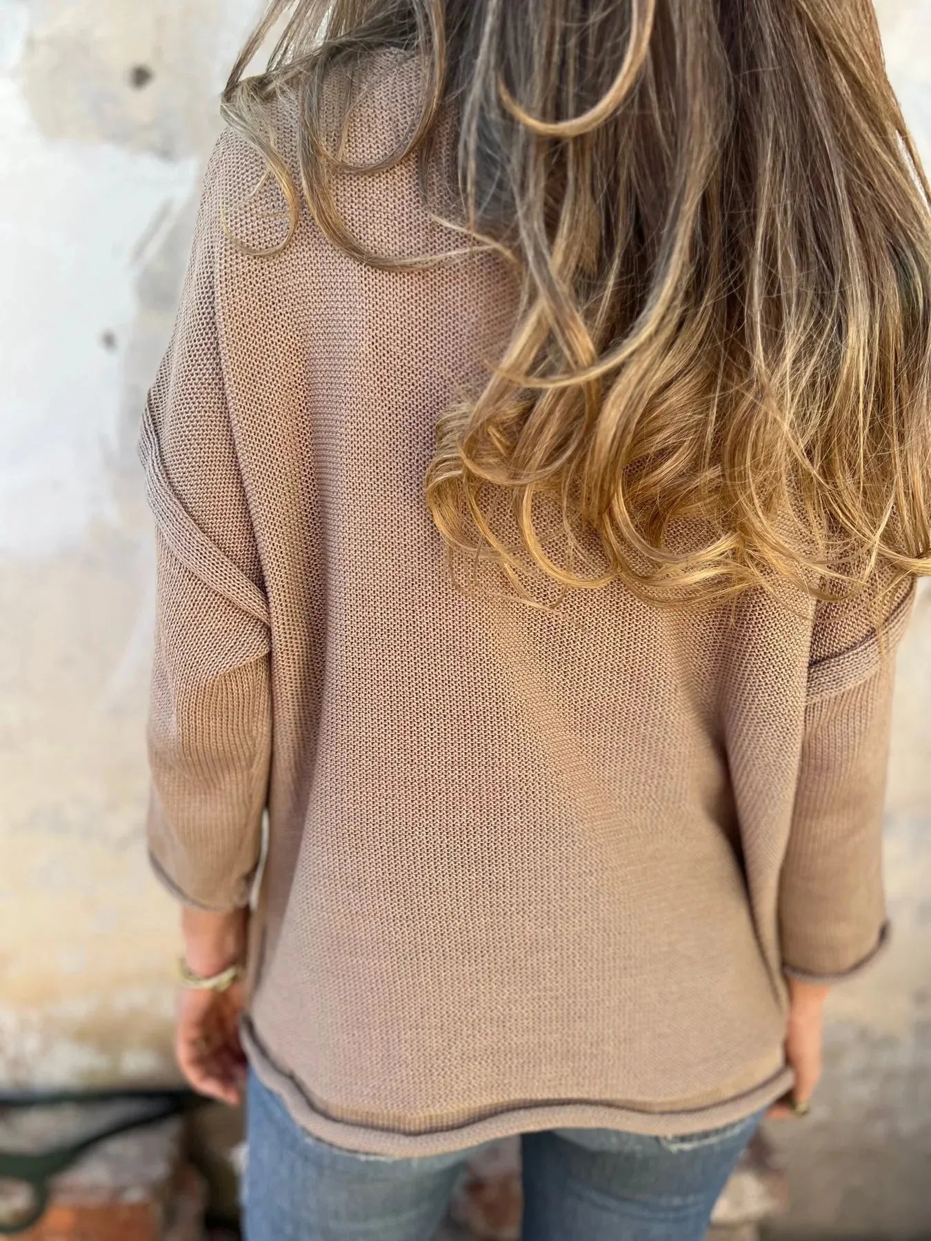 Full Size Casual V - Neck Knit Sweater Plus Size - Salt & Stone