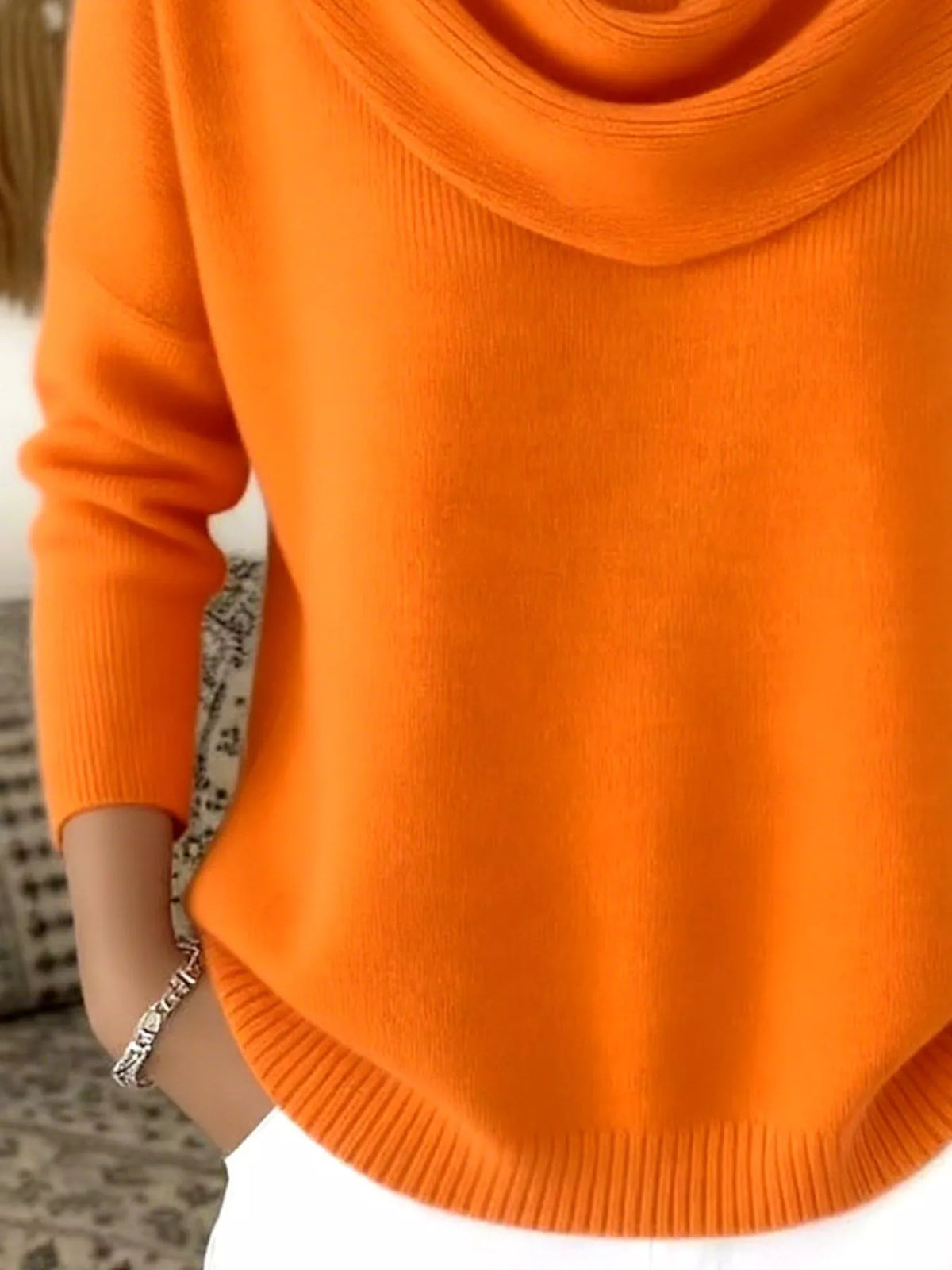 Full Size Cowl Neck Solid Color Sweater Plus Size - Salt & Stone
