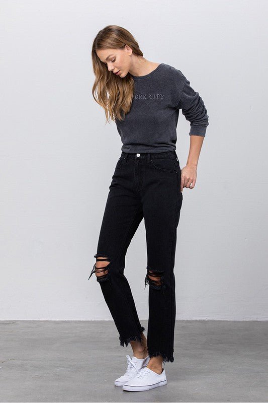 DESTROYED STRAIGHT JEANS - Salt & Stone