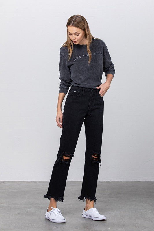 DESTROYED STRAIGHT JEANS - Salt & Stone
