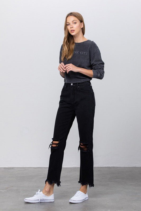 DESTROYED STRAIGHT JEANS - Salt & Stone