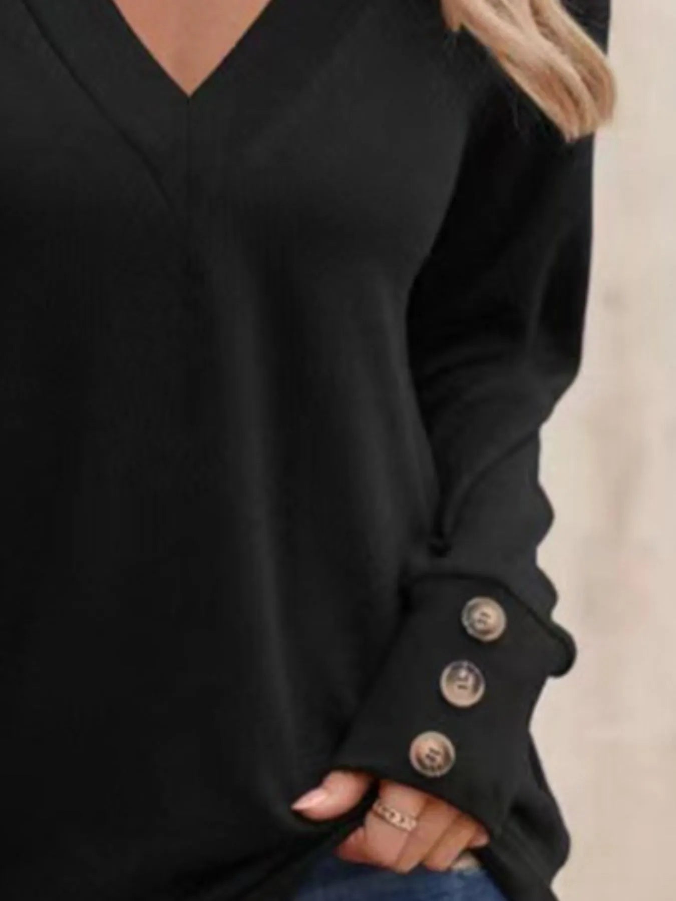 V - Neck Long Sleeve T-Shirt - Salt & Stone