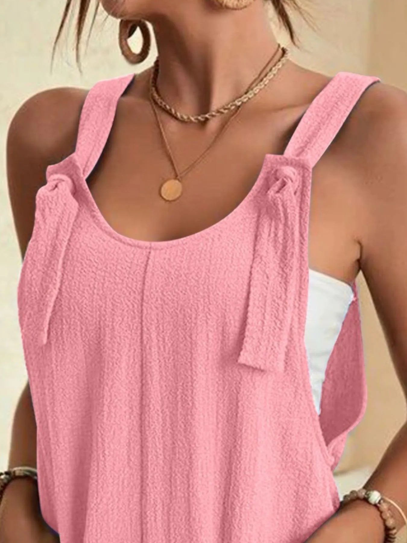 Full Size Knot Strap Romper with Pockets Plus Size - Salt & Stone