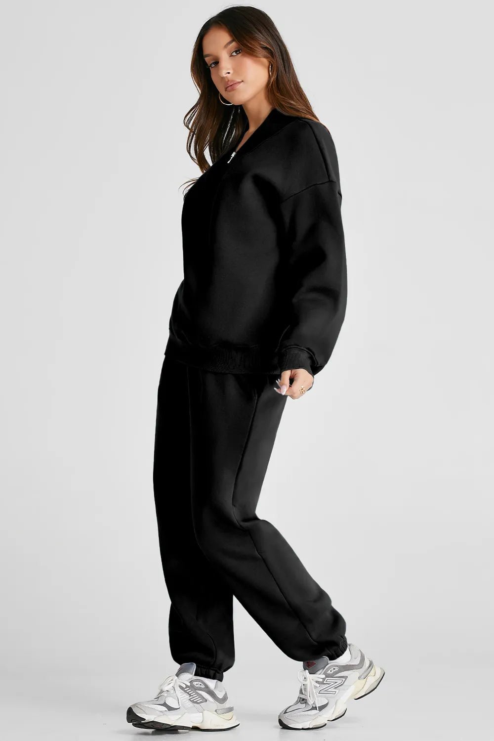 Quarter Zip Long Sleeve Top and Pants Set - Salt & Stone