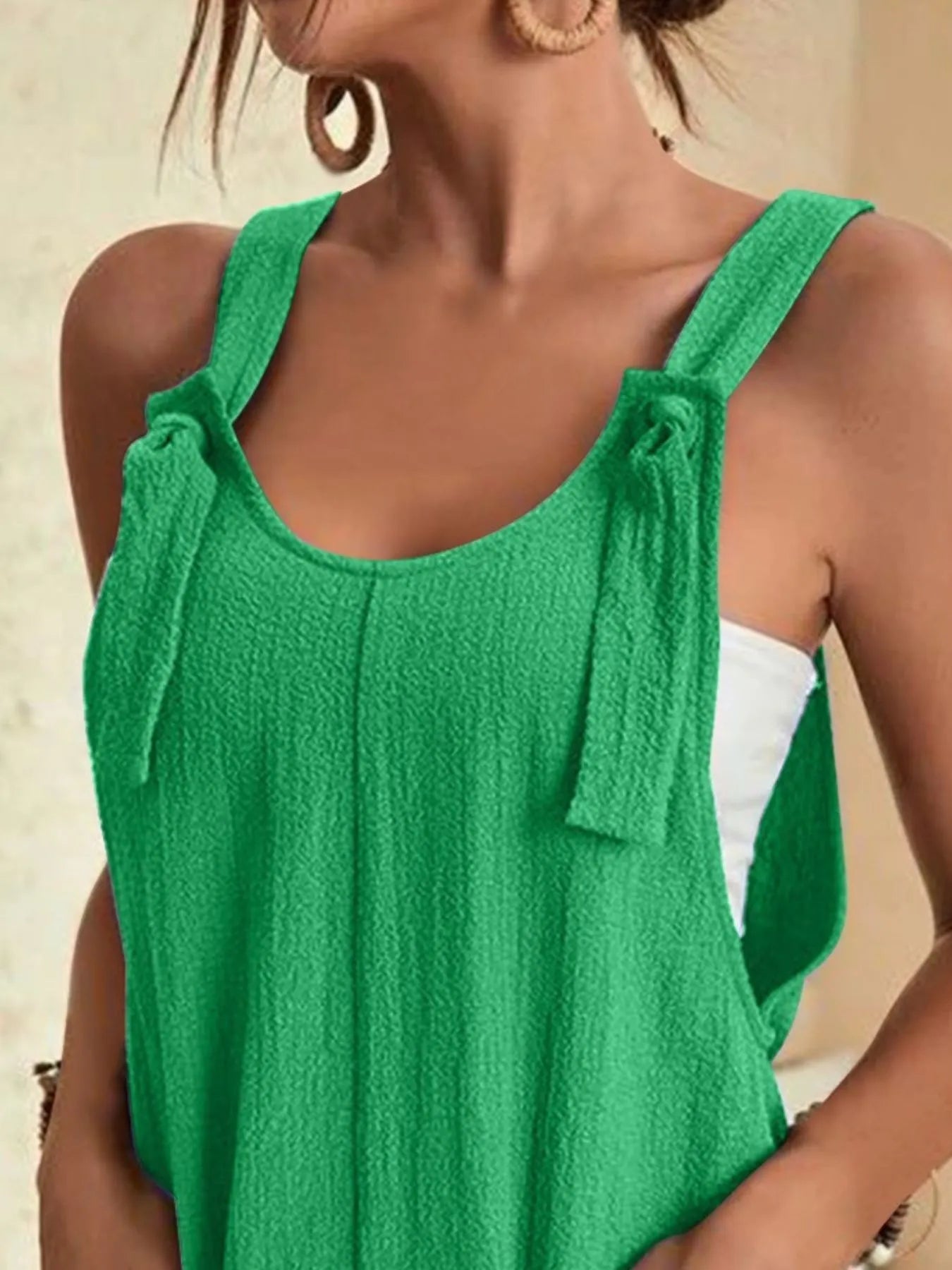 Full Size Knot Strap Romper with Pockets Plus Size - Salt & Stone