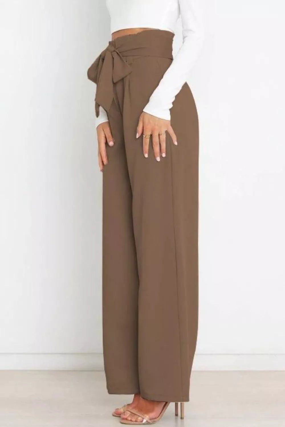 High Waist Tie Front Wide Leg Pants - Salt & Stone