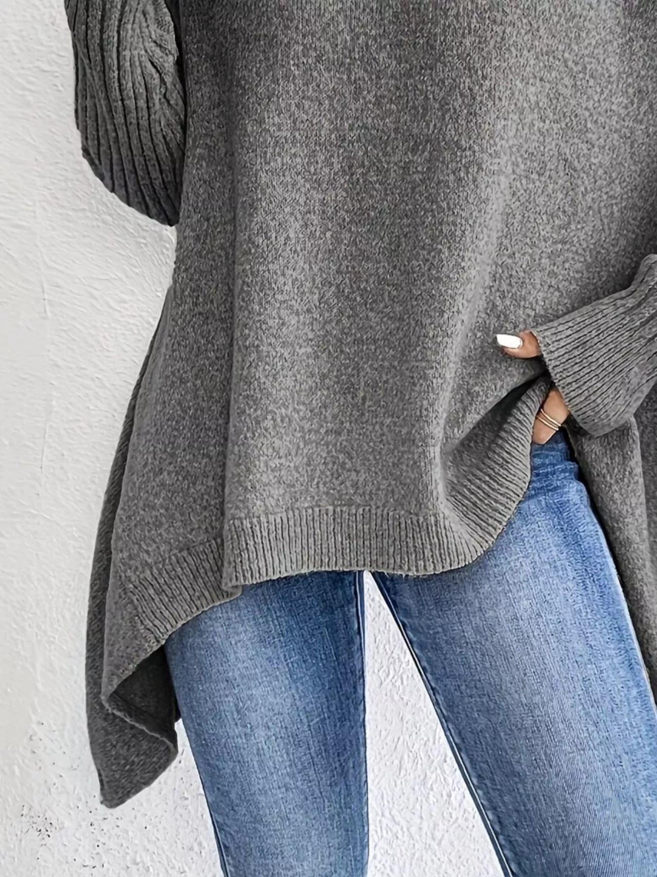 Turtleneck Dropped Shoulder Sweater - Salt & Stone