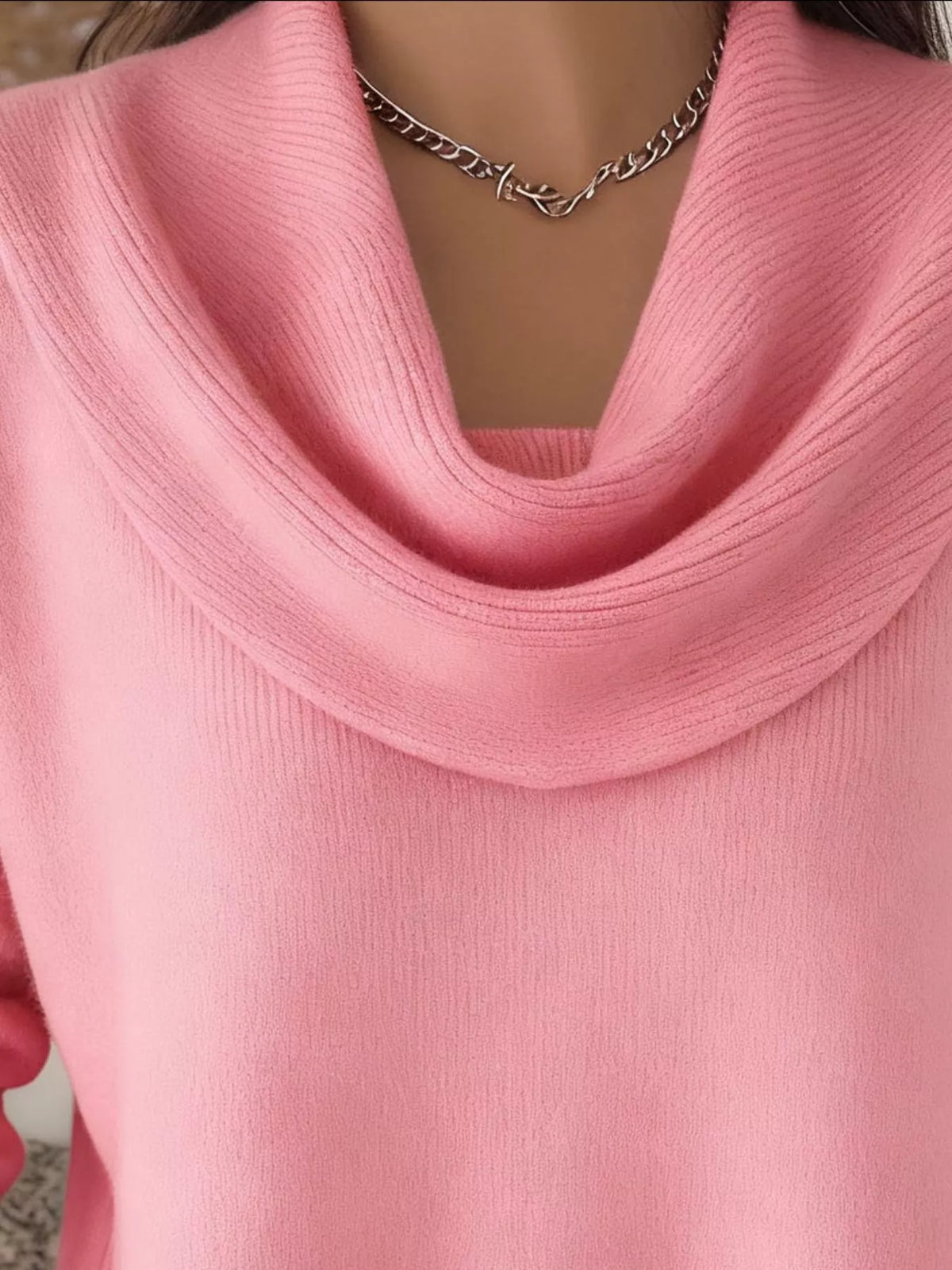 Full Size Cowl Neck Solid Color Sweater Plus Size - Salt & Stone