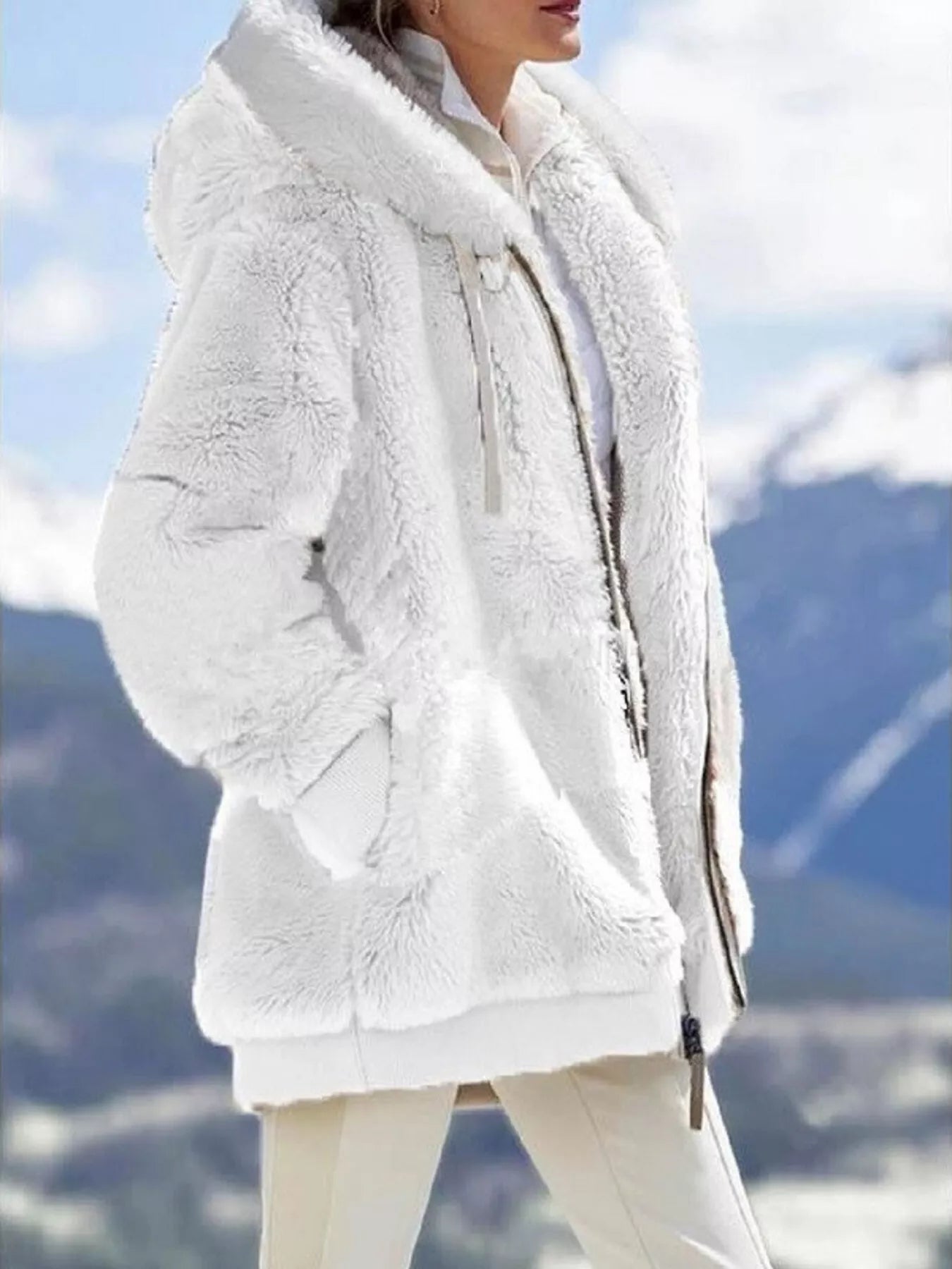 Full Size Cozy Fleece Zip - Up Hooded Jacket Plus Size - Salt & Stone