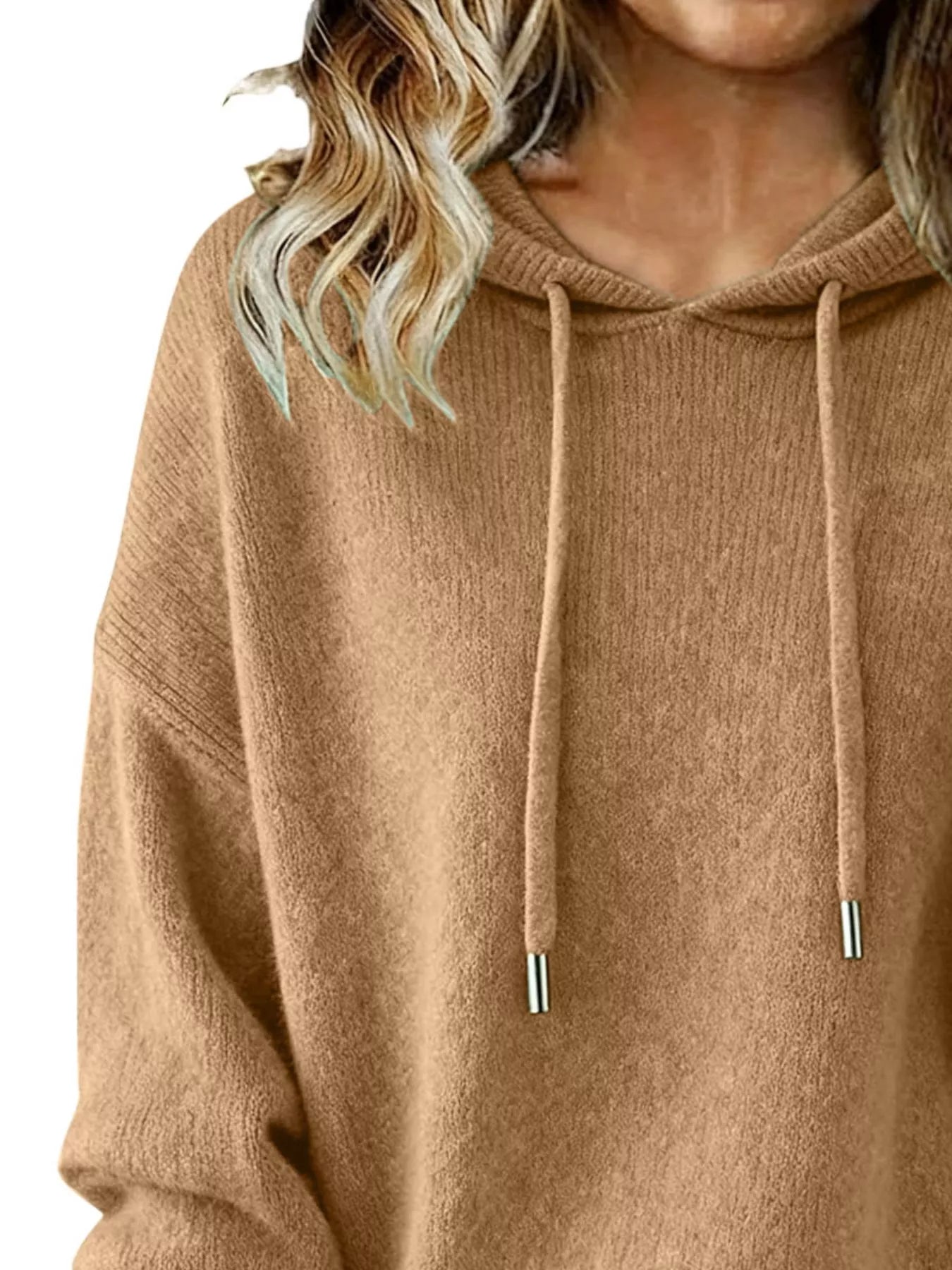 Drawstring Long Sleeve Hooded Sweater - Salt & Stone