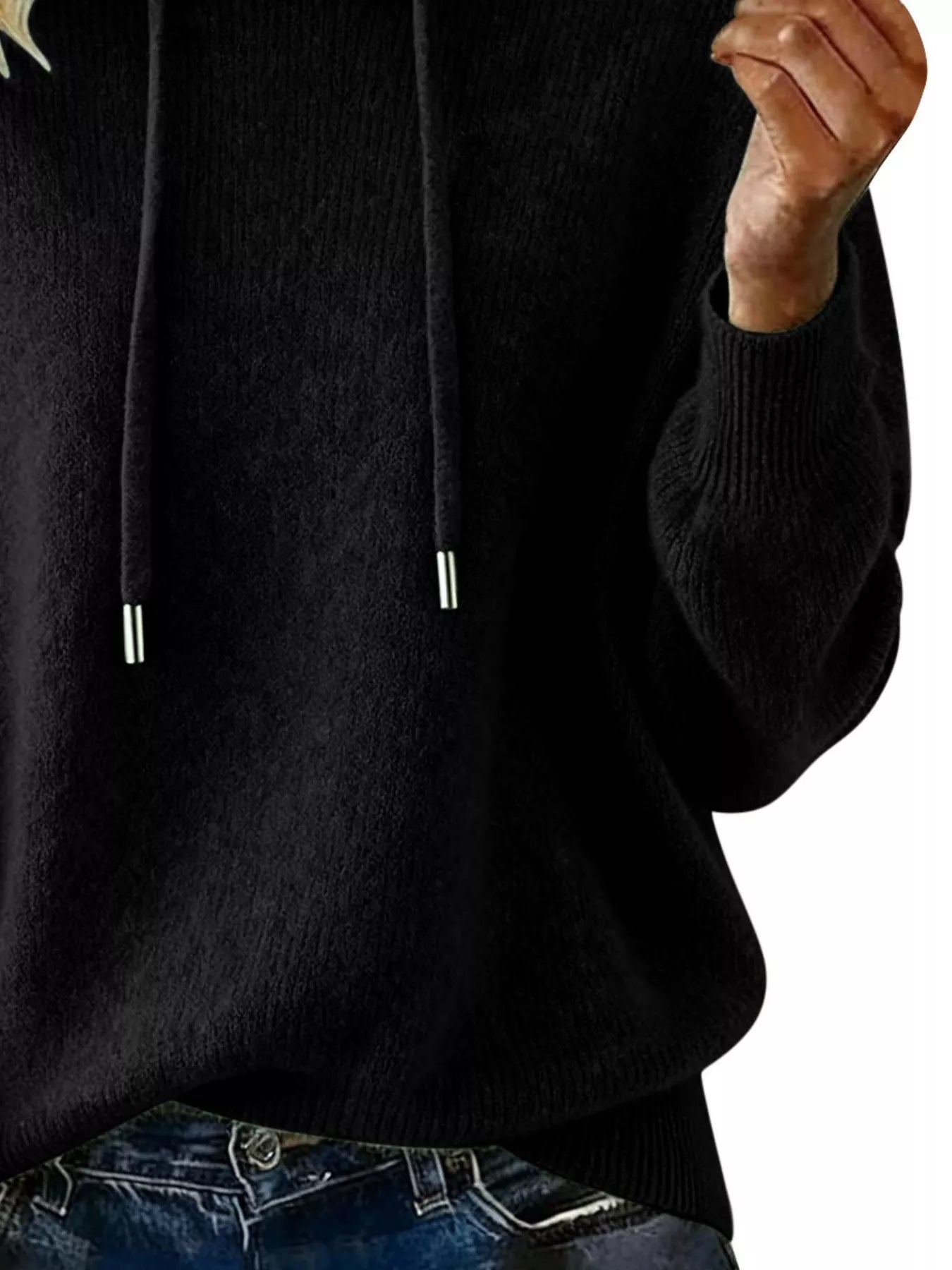 Drawstring Long Sleeve Hooded Sweater - Salt & Stone