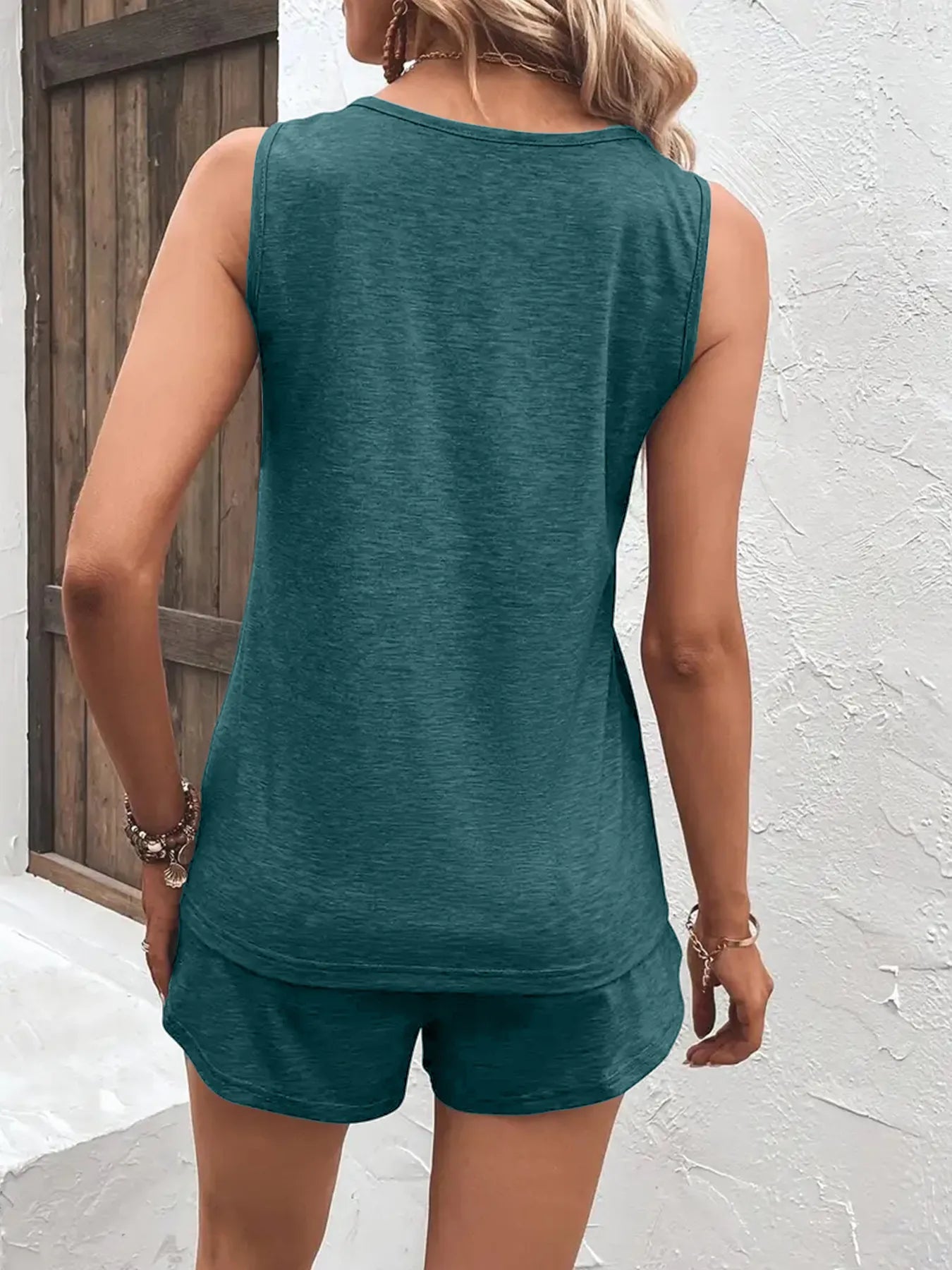 Casual Wide Strap Tank Top and Shorts Set - Salt & Stone