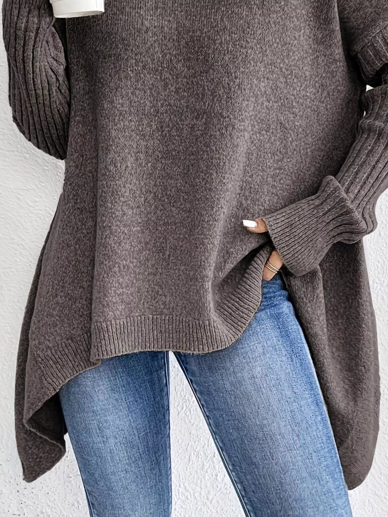 Turtleneck Dropped Shoulder Sweater - Salt & Stone