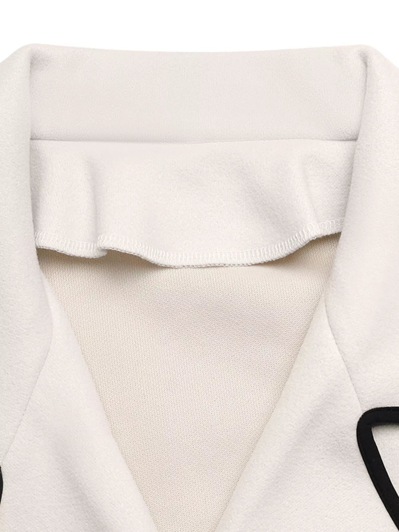 Contrast Trim Double - Breasted Jacket - Salt & Stone