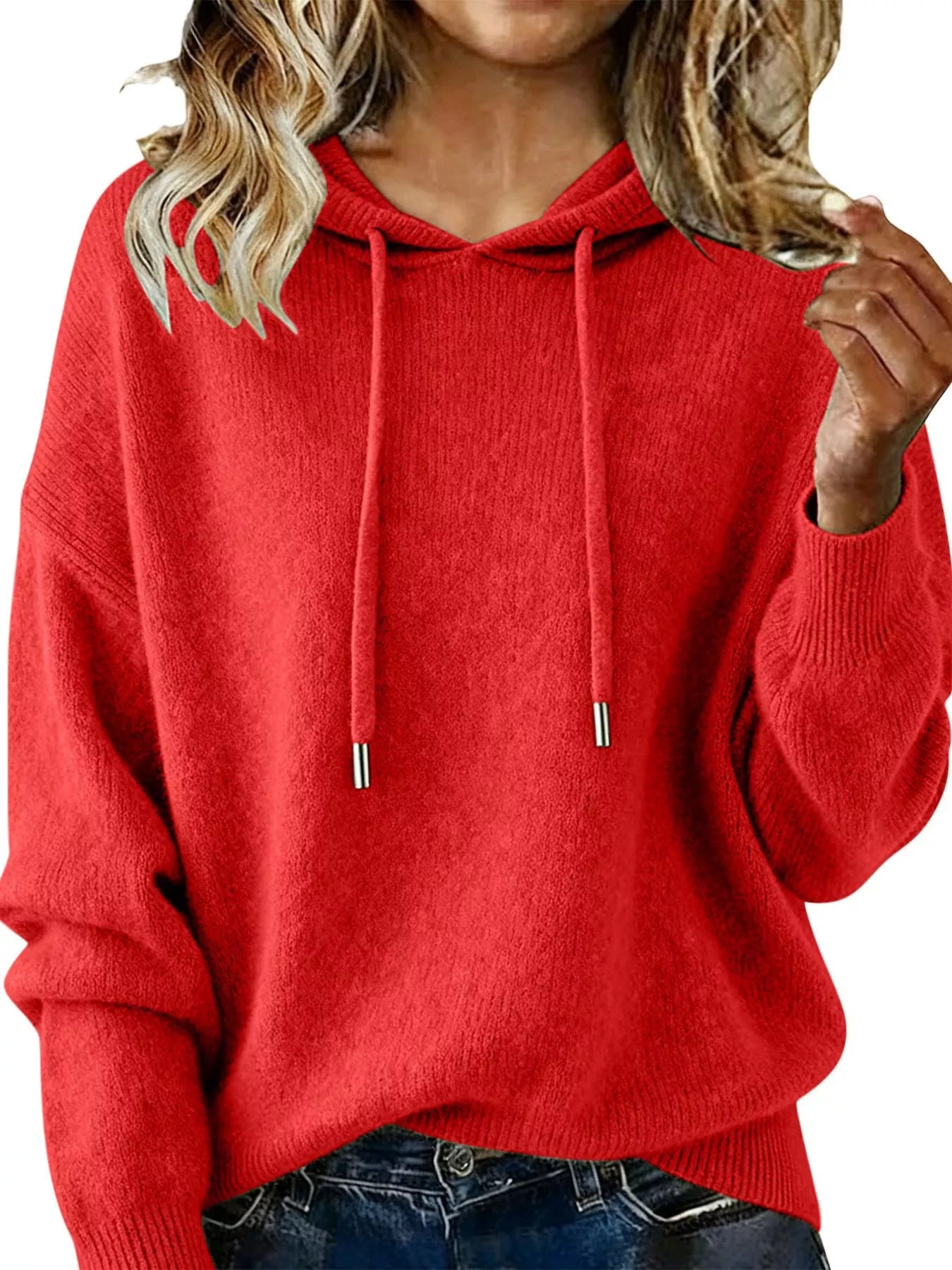 Drawstring Long Sleeve Hooded Sweater - Salt & Stone