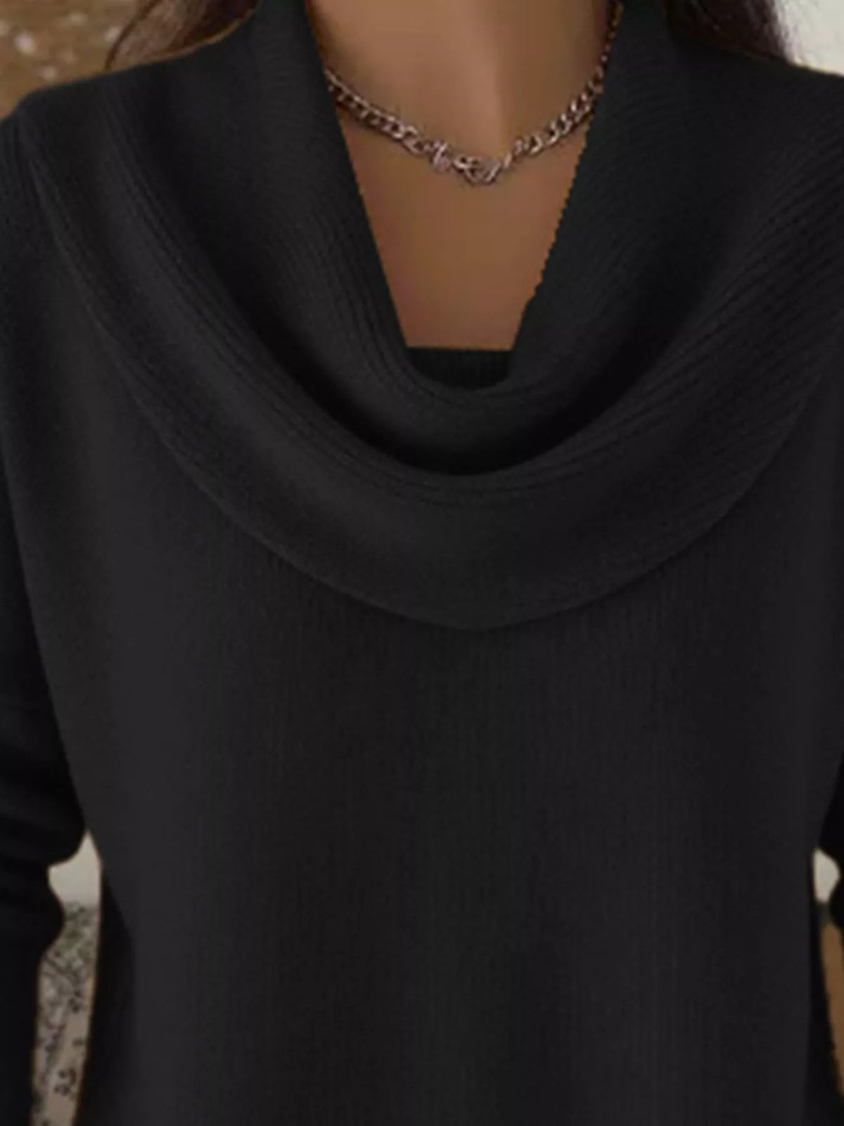 Full Size Cowl Neck Solid Color Sweater Plus Size - Salt & Stone