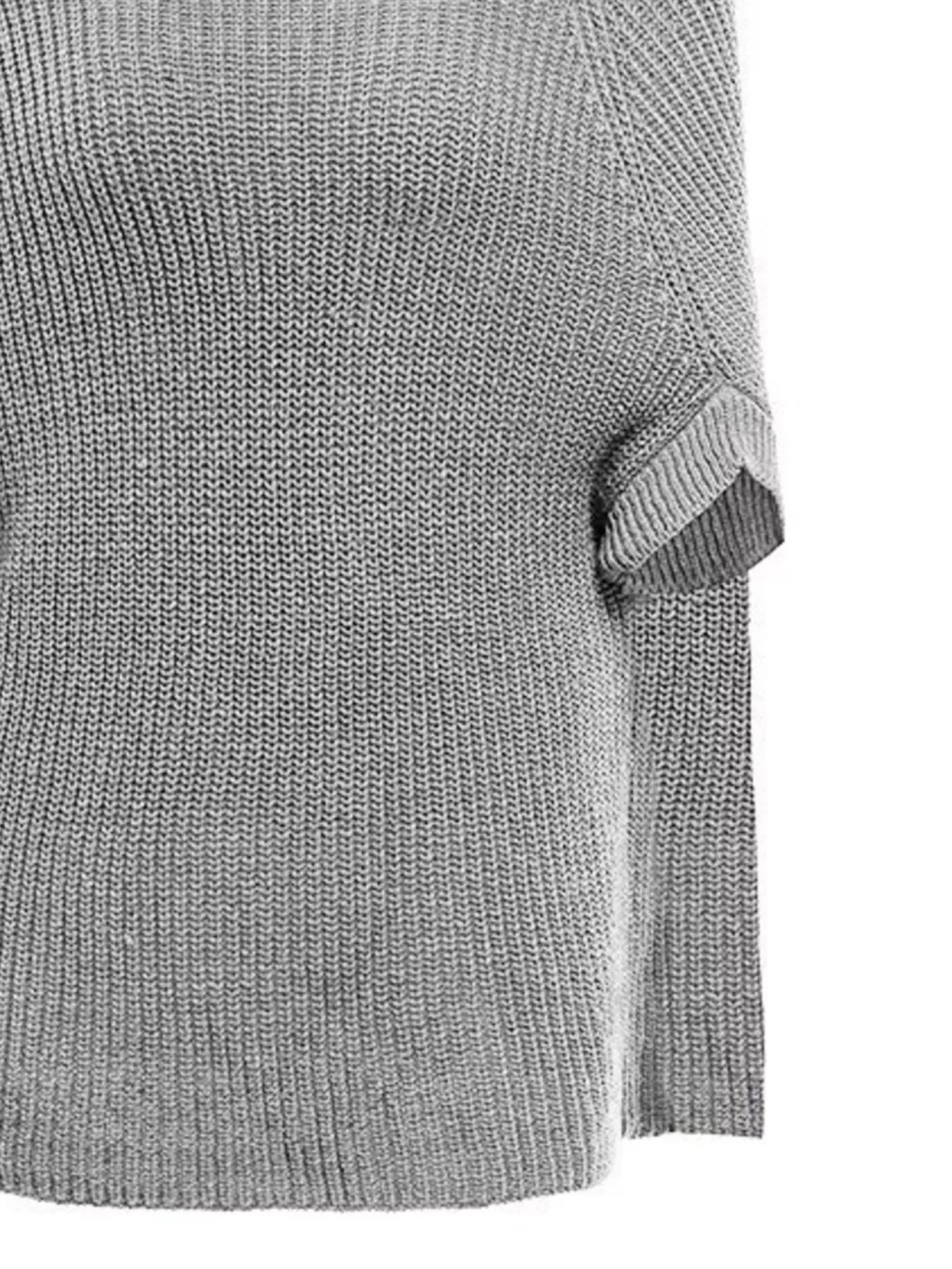 Full Size Turtleneck Knitted Cape Sweater Plus Size - Salt & Stone