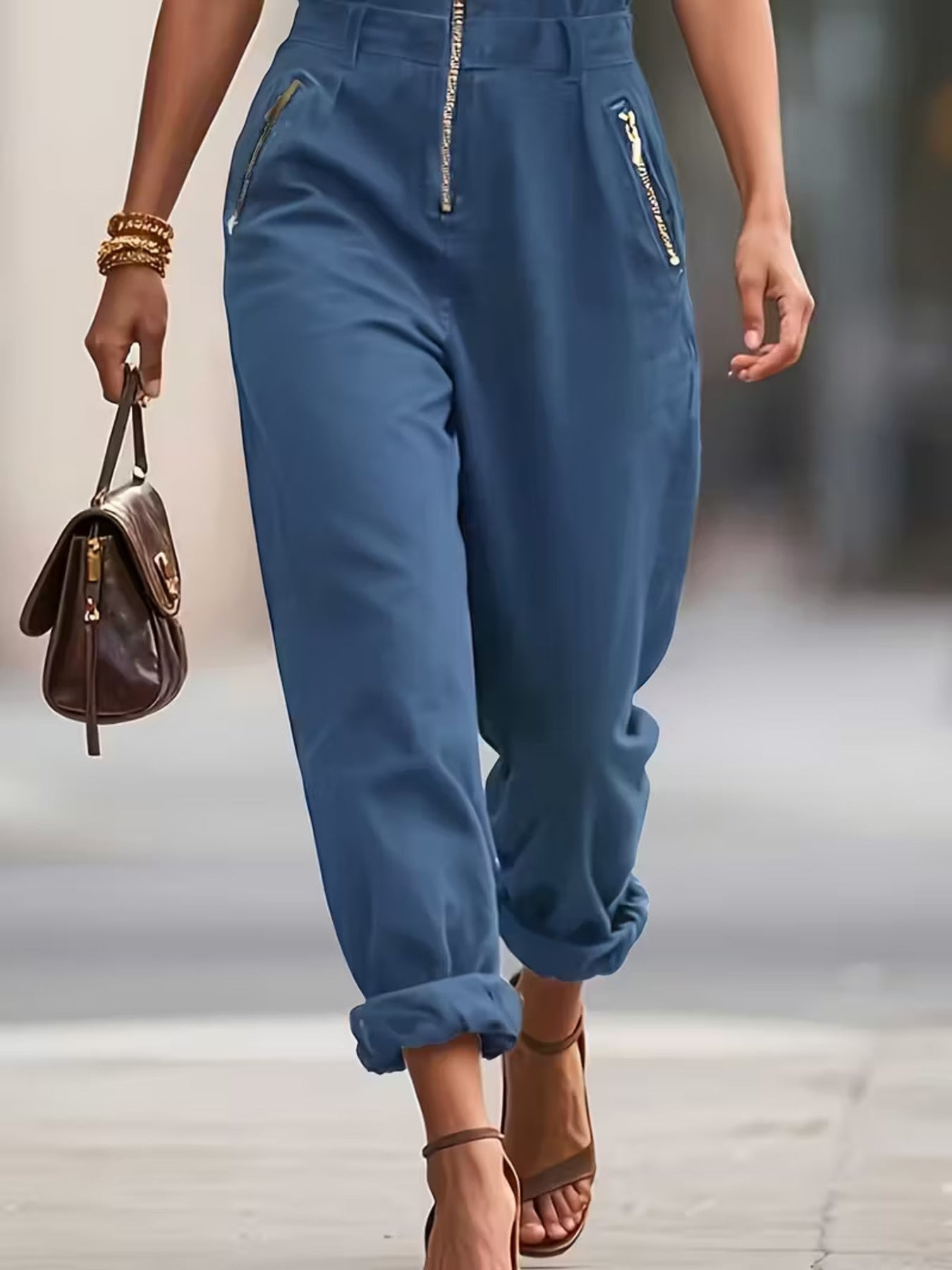 Sleeveless Zip - Up Jumpsuit - Salt & Stone