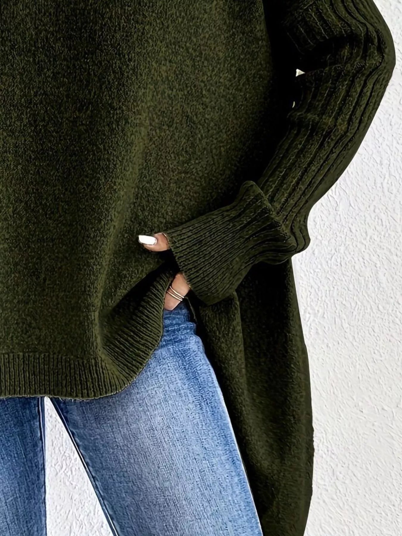 Turtleneck Dropped Shoulder Sweater - Salt & Stone