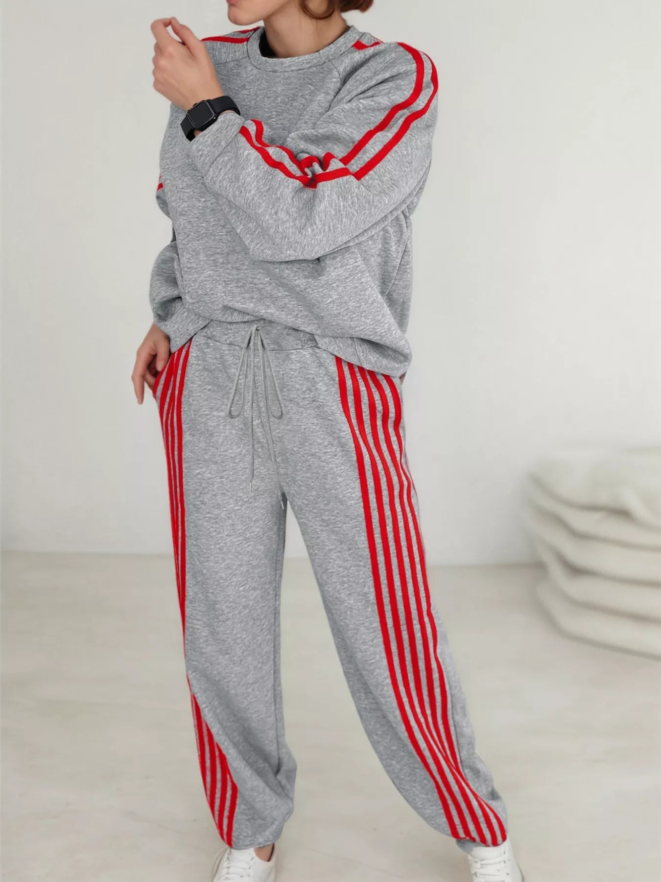 Casual Striped Sweatshirt and Pants Set - Salt & Stone