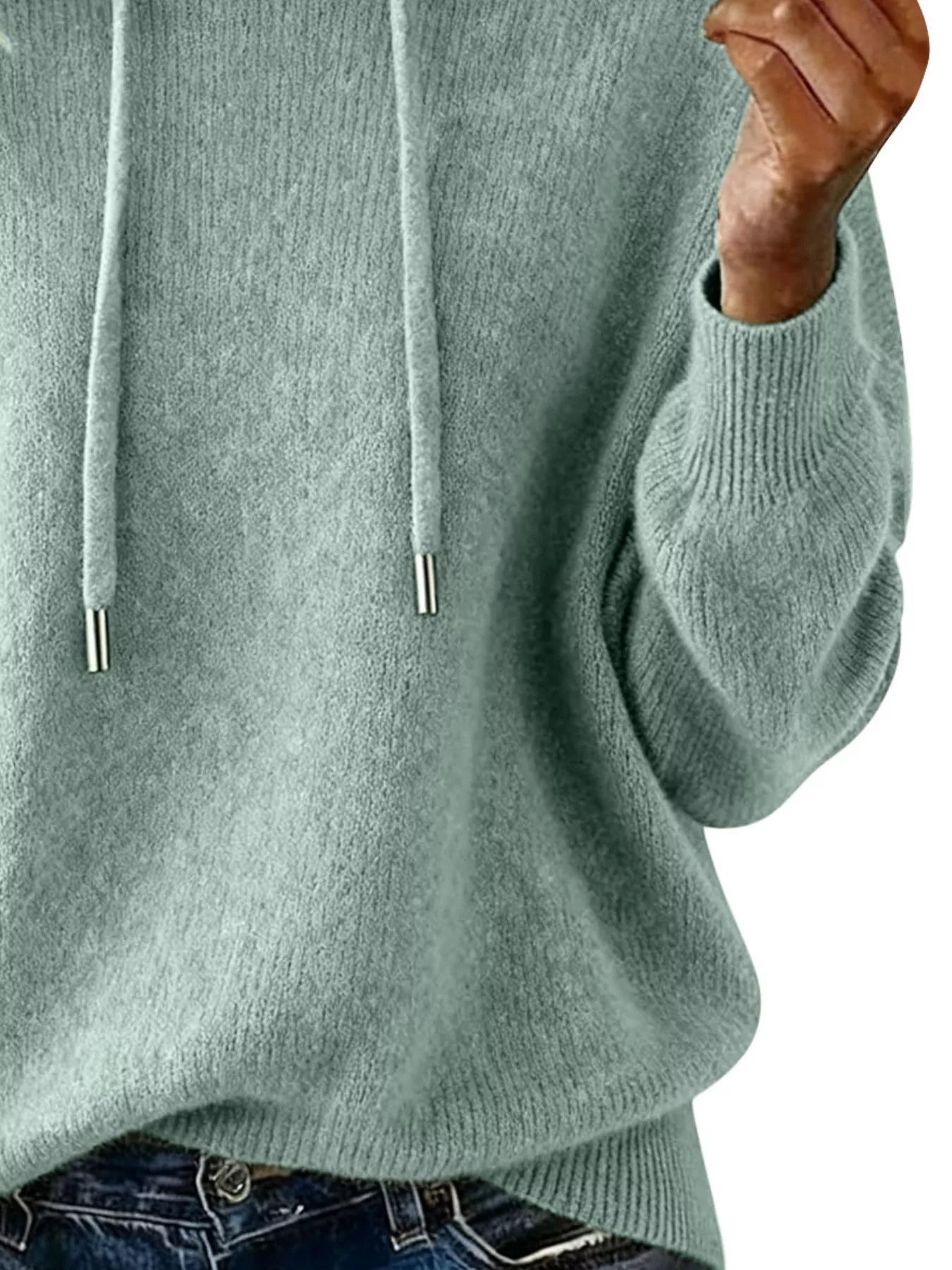 Drawstring Long Sleeve Hooded Sweater - Salt & Stone