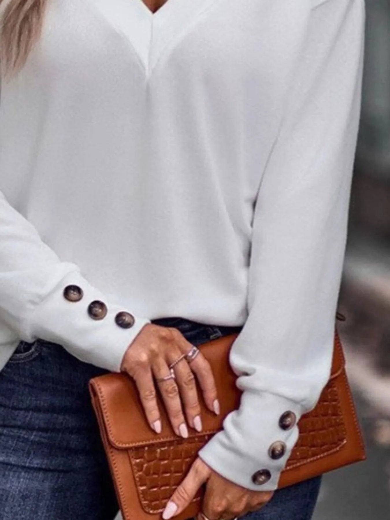 V - Neck Long Sleeve T-Shirt - Salt & Stone