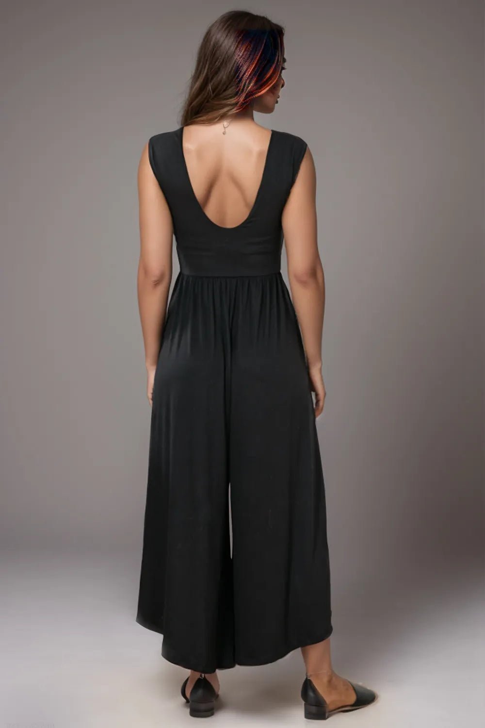 Round Neck Sleeveless Jumpsuit with Pockets - Salt & Stone