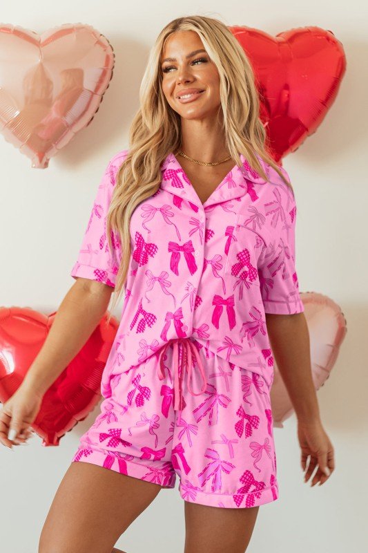 Valentine Bow Shirt and Shorts Pajamas Set - Salt & Stone