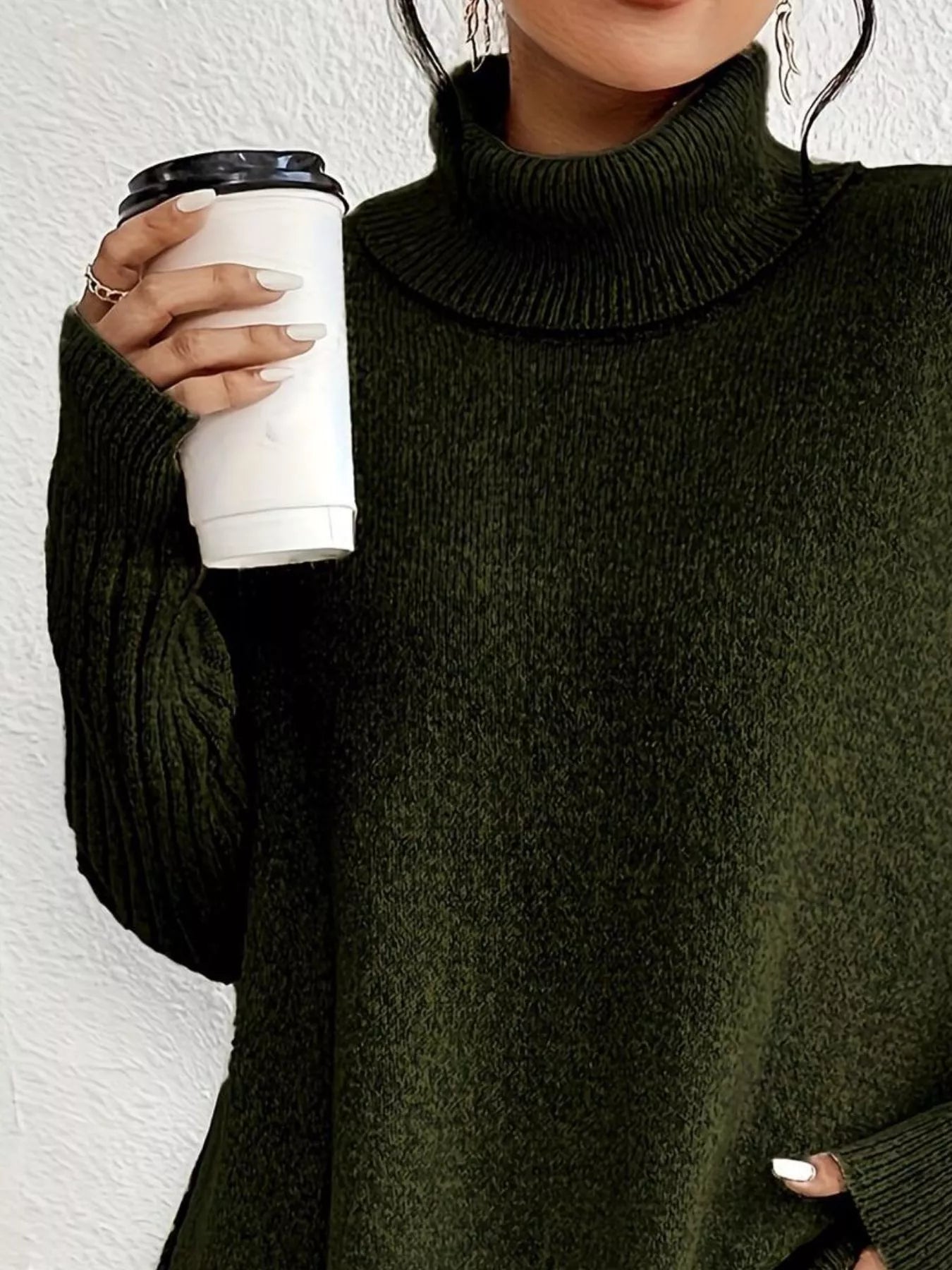 Turtleneck Dropped Shoulder Sweater - Salt & Stone