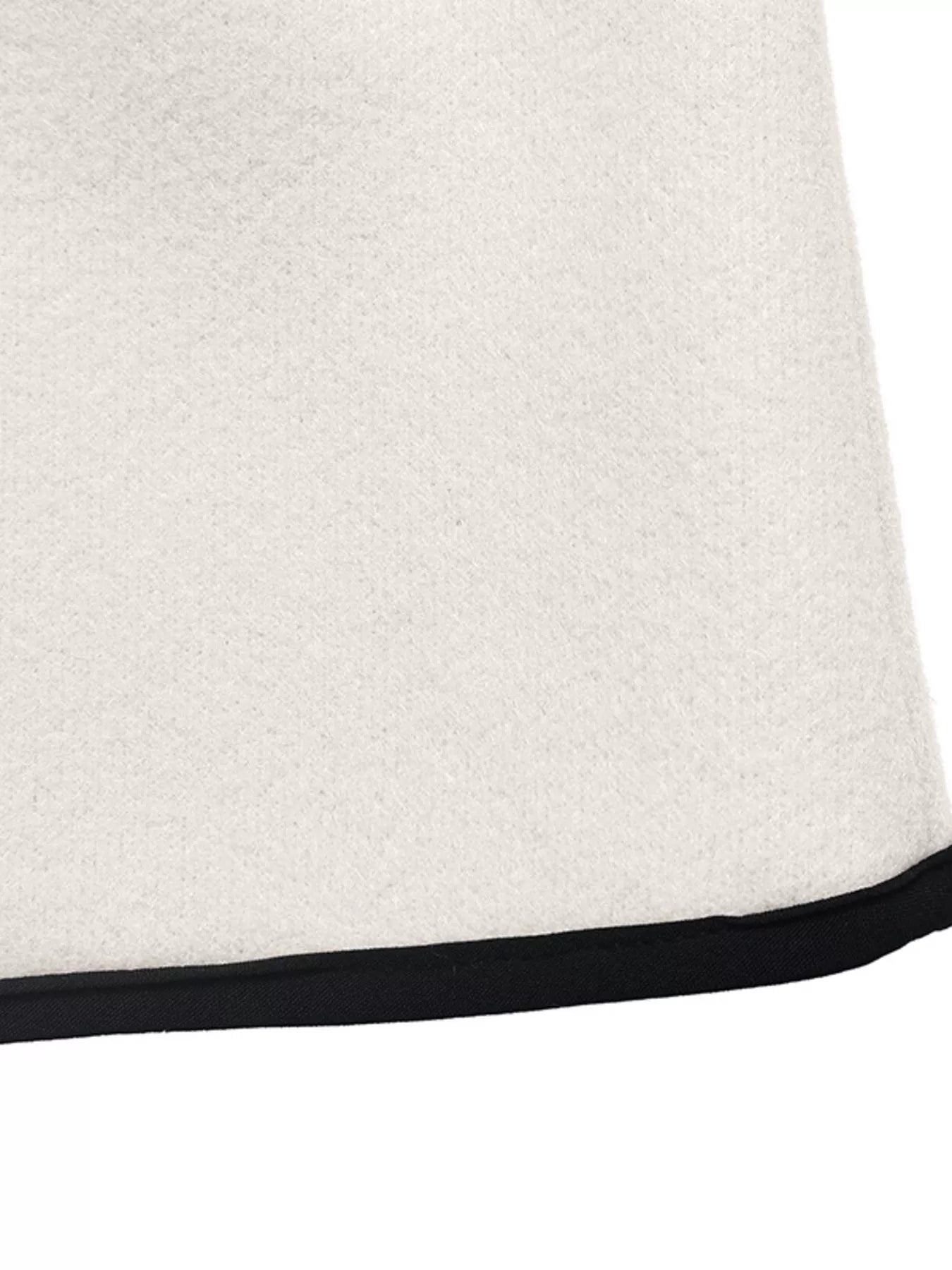 Contrast Trim Double - Breasted Jacket - Salt & Stone
