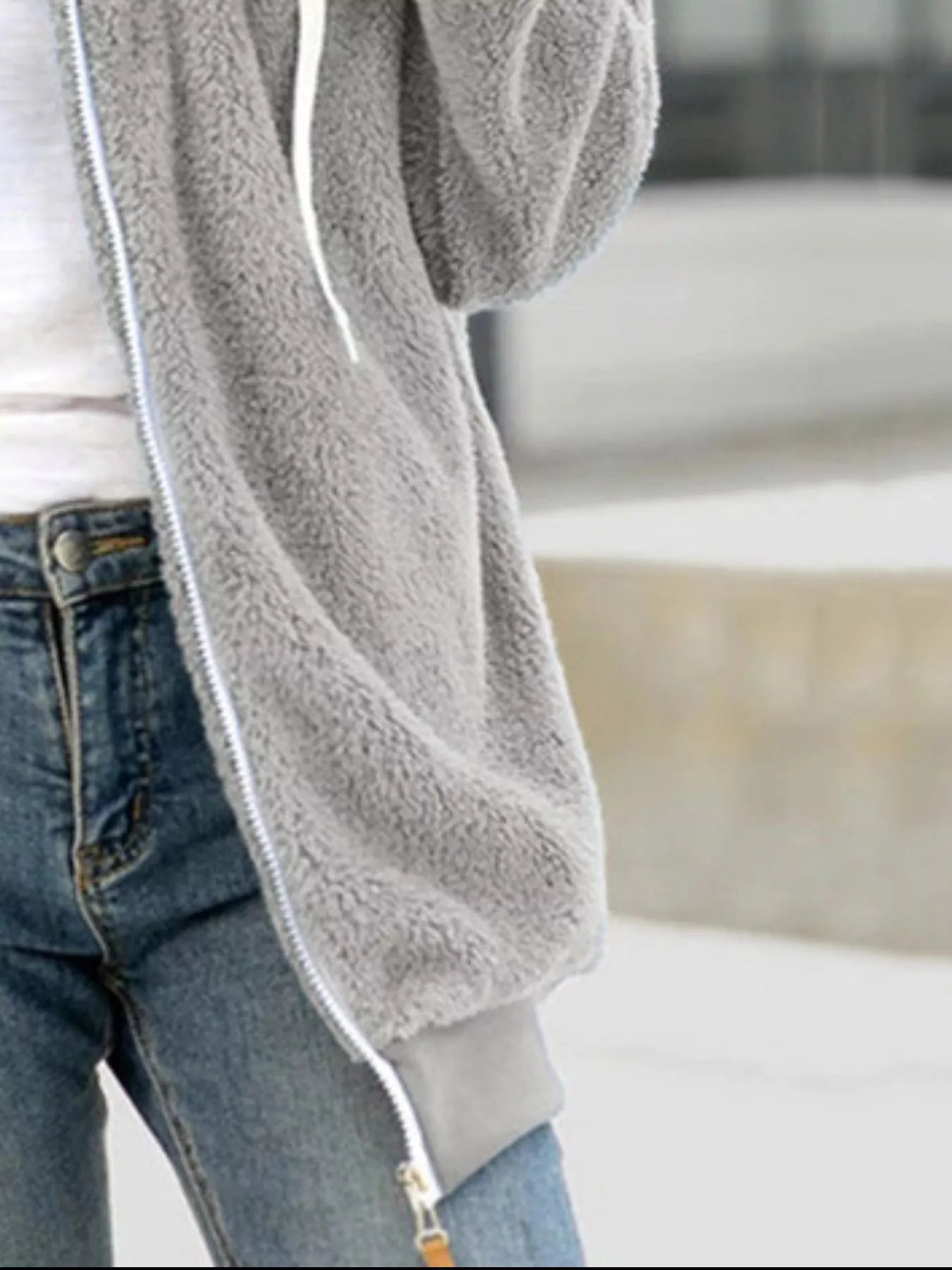 Full Size Cozy Fleece Zip - Up Hooded Jacket Plus Size - Salt & Stone
