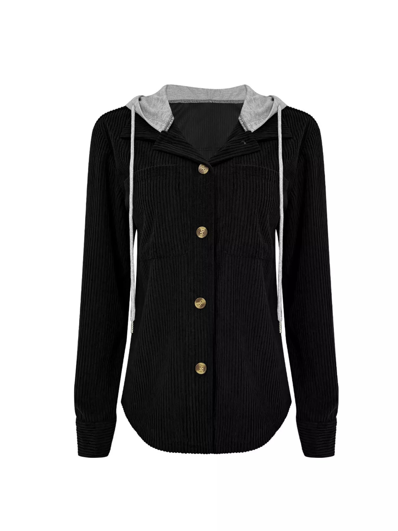 Hooded Corduroy Button - Down Jacket - Salt & Stone