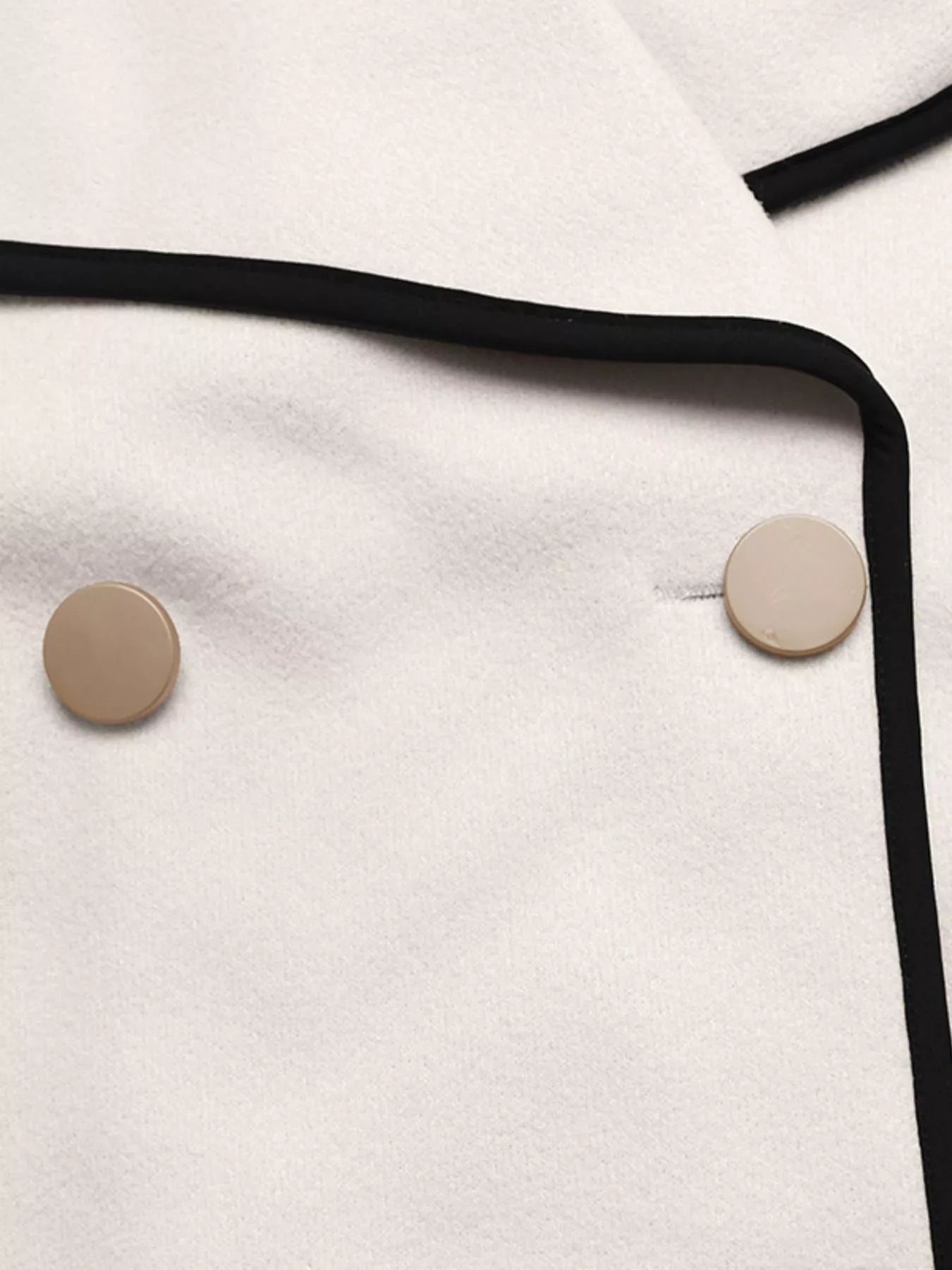 Contrast Trim Double - Breasted Jacket - Salt & Stone