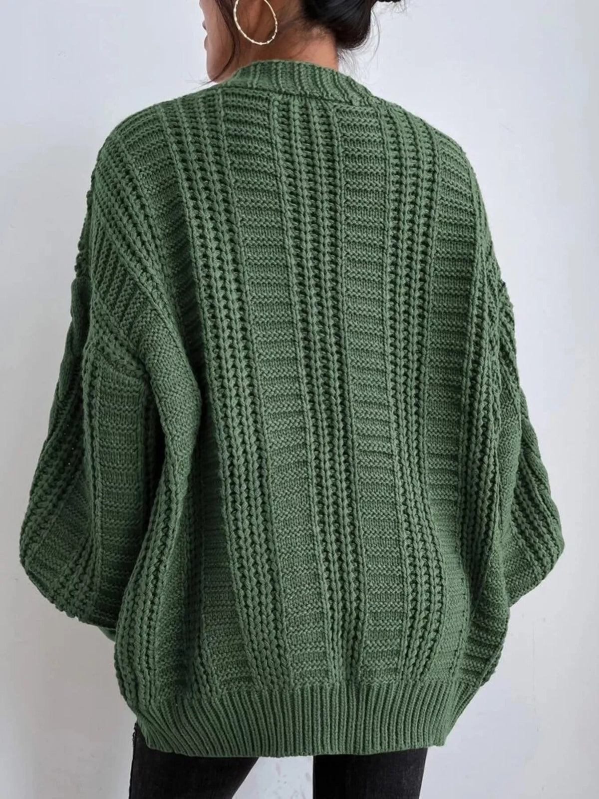 Chunky Knit Cable Knit Button-Up Cardigan - Salt & Stone