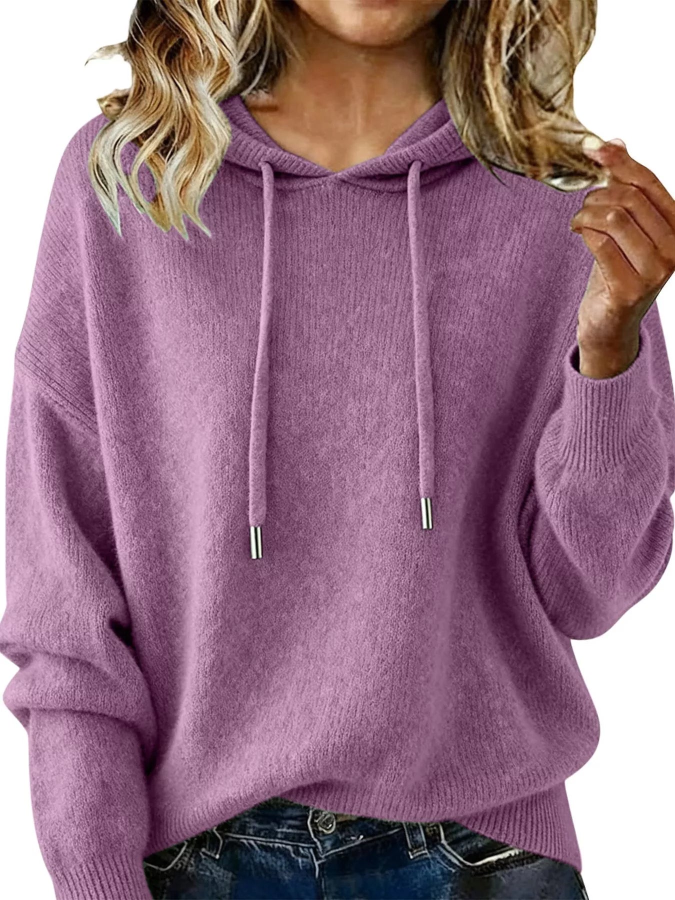 Drawstring Long Sleeve Hooded Sweater - Salt & Stone