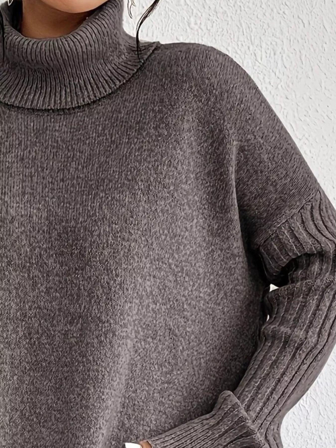 Turtleneck Dropped Shoulder Sweater - Salt & Stone