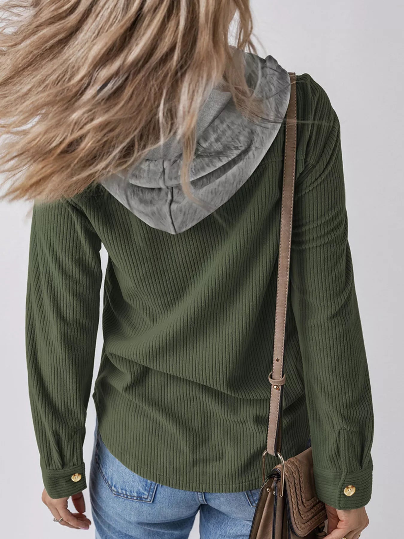Hooded Corduroy Button - Down Jacket - Salt & Stone