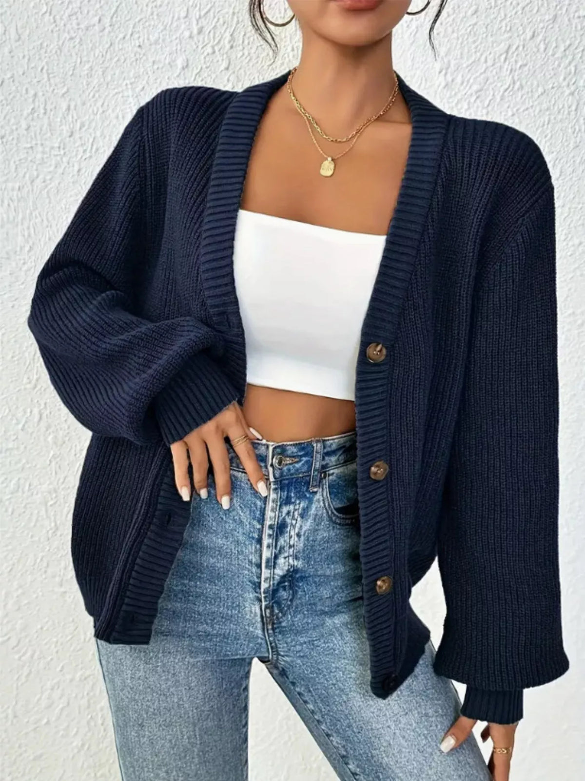 Chunky Knit Button-Down Cardigan - Salt & Stone
