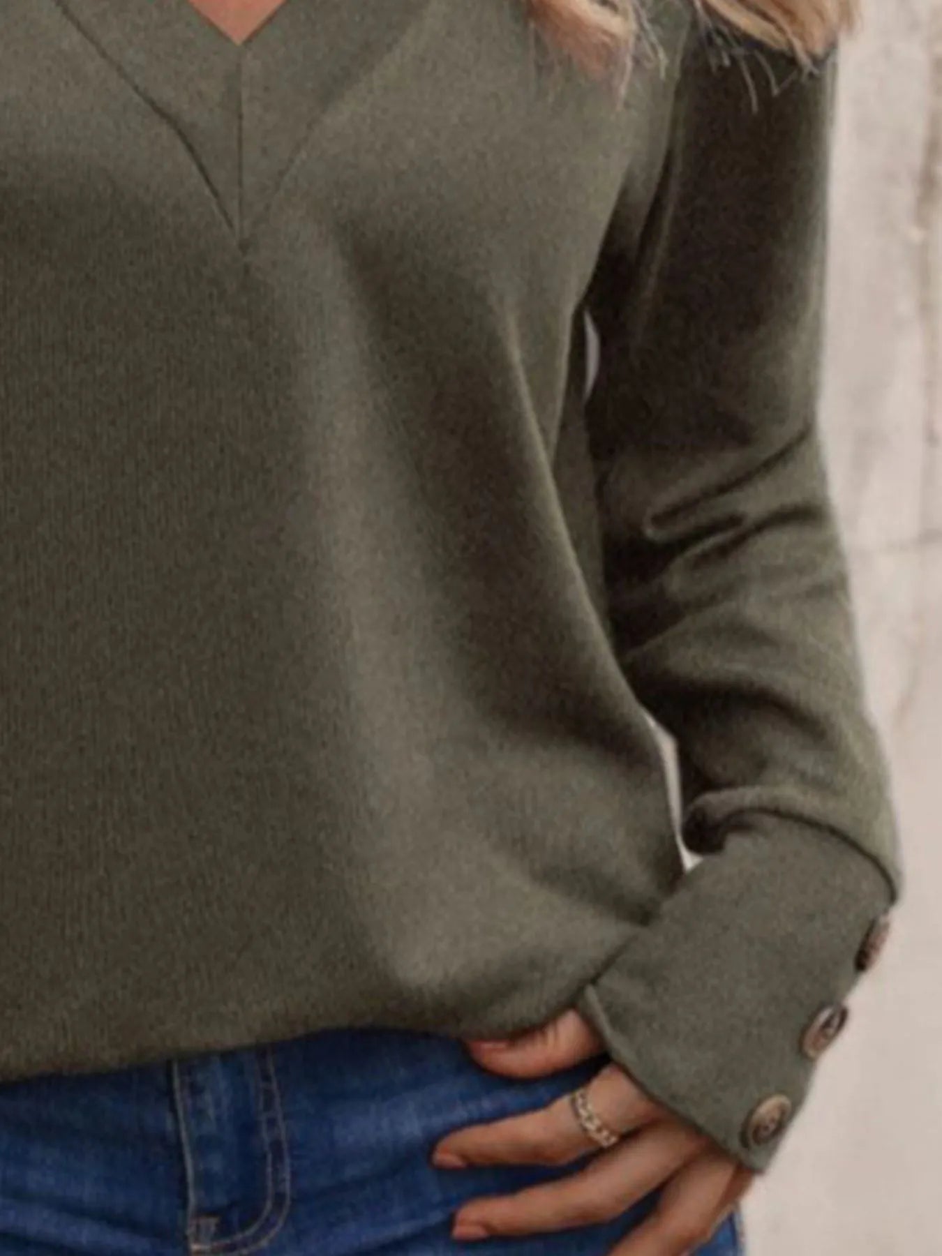V - Neck Long Sleeve T-Shirt - Salt & Stone