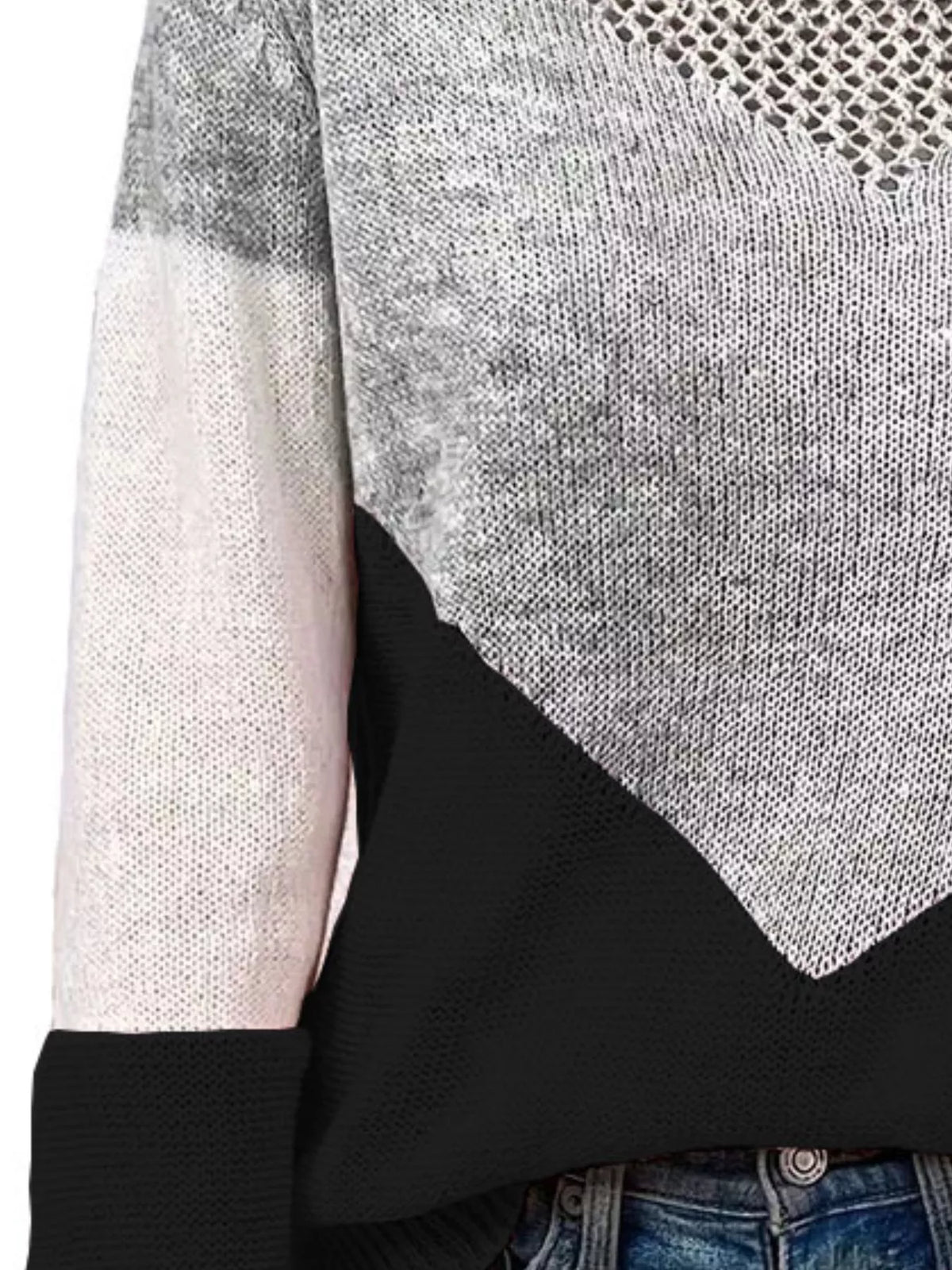 Openwork Color Block Sweater - Salt & Stone