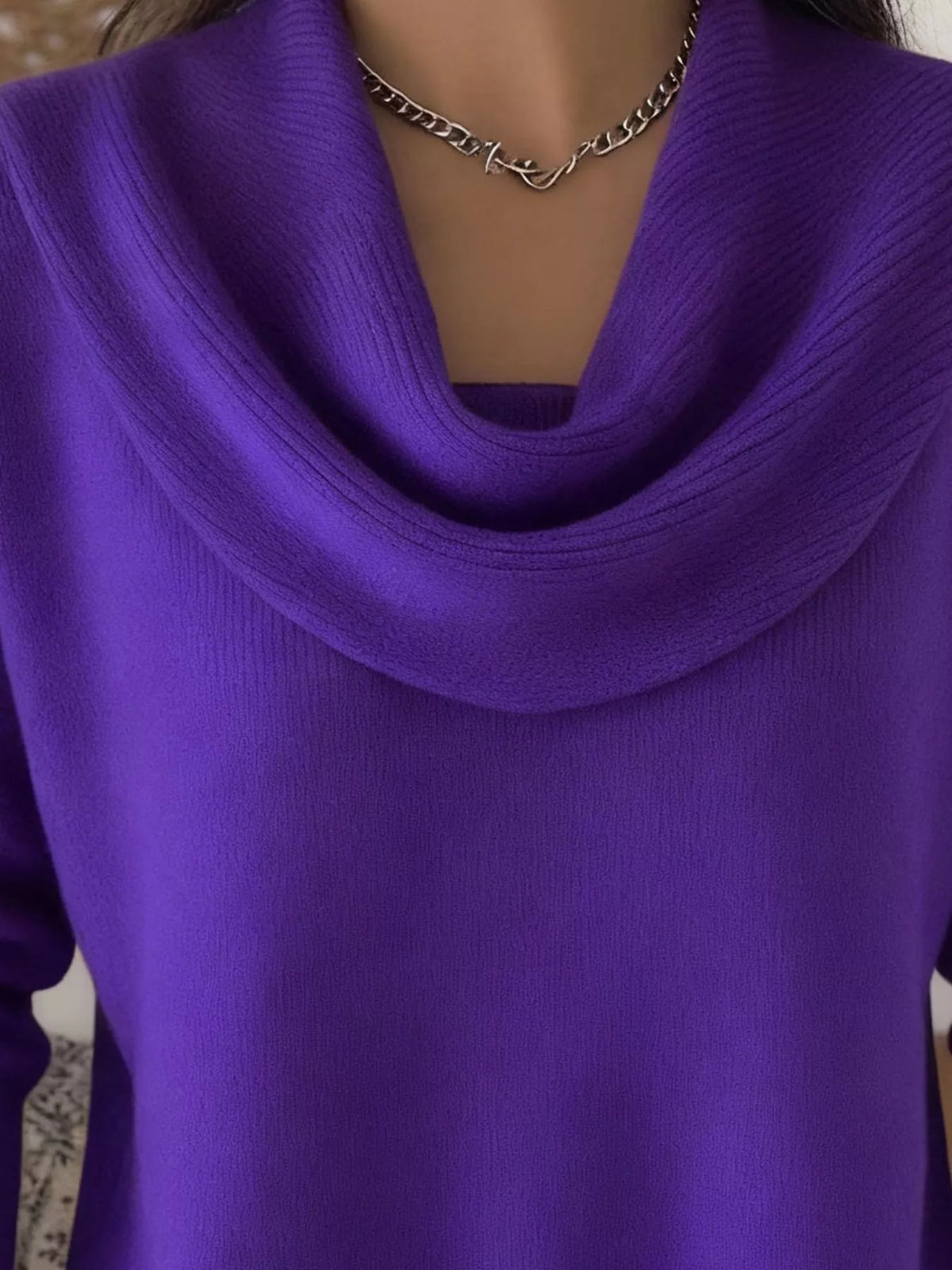 Full Size Cowl Neck Solid Color Sweater Plus Size - Salt & Stone