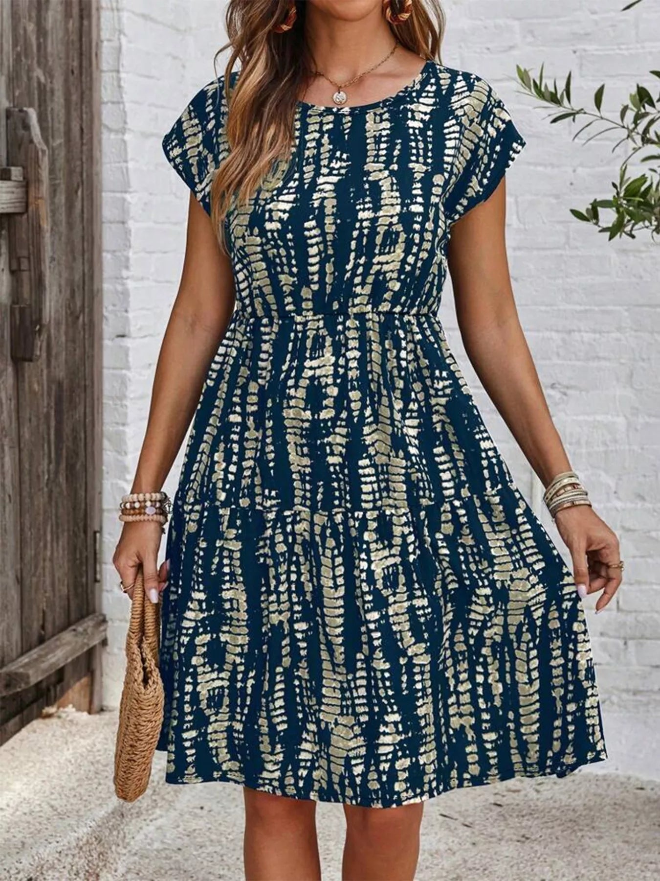Plus Size Tie - Dye Ruffle Hem Casual Dress - Salt & Stone