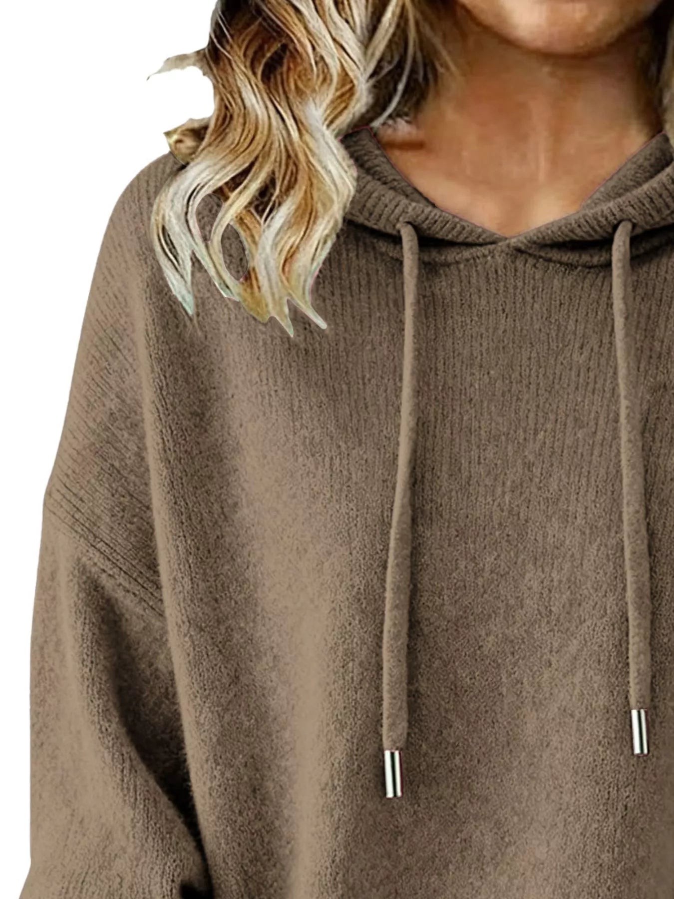 Drawstring Long Sleeve Hooded Sweater - Salt & Stone