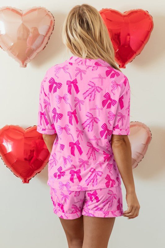 Valentine Bow Shirt and Shorts Pajamas Set - Salt & Stone